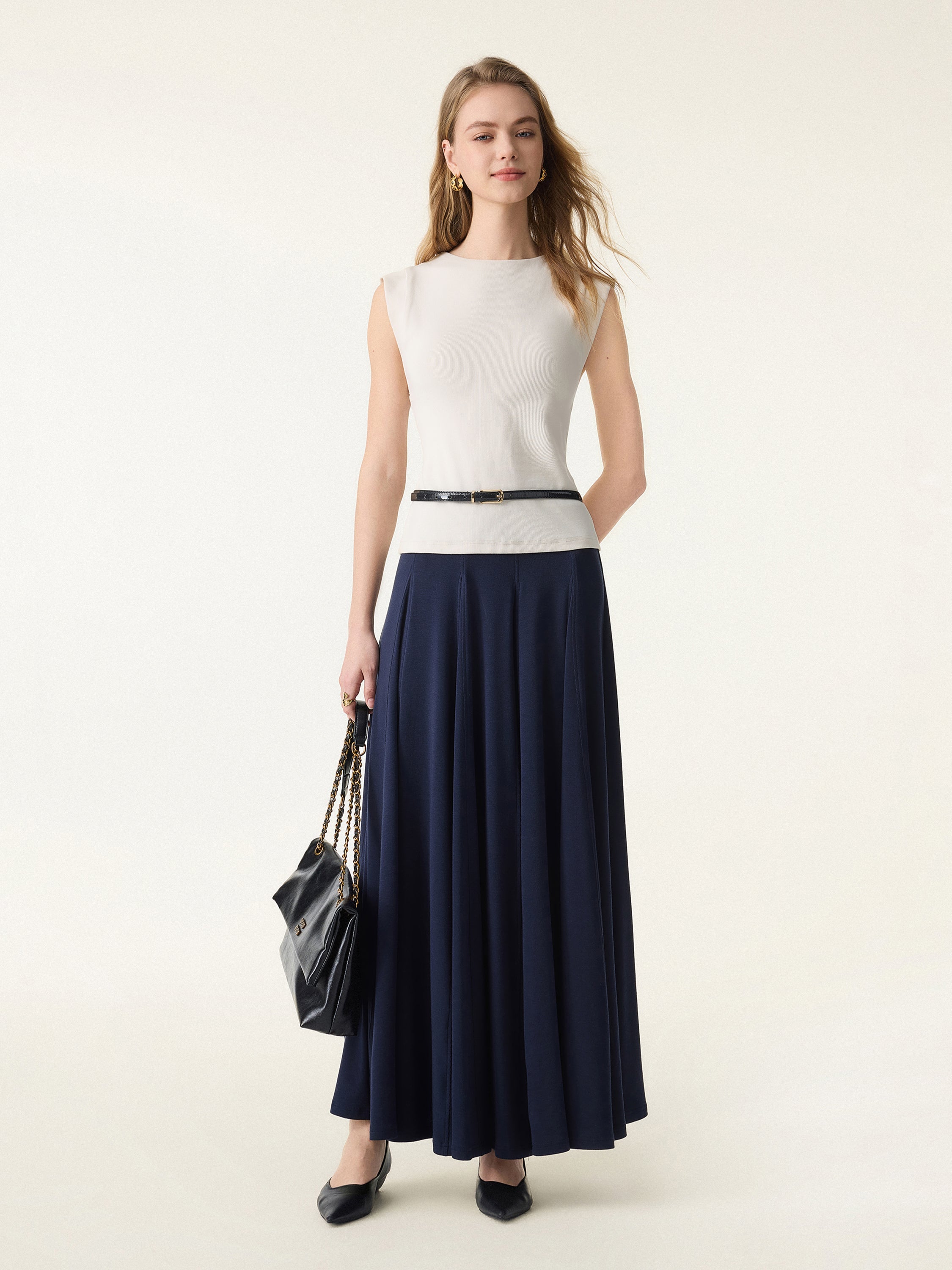 Cotton Viscose Round Neck Wide Shoulder Brami