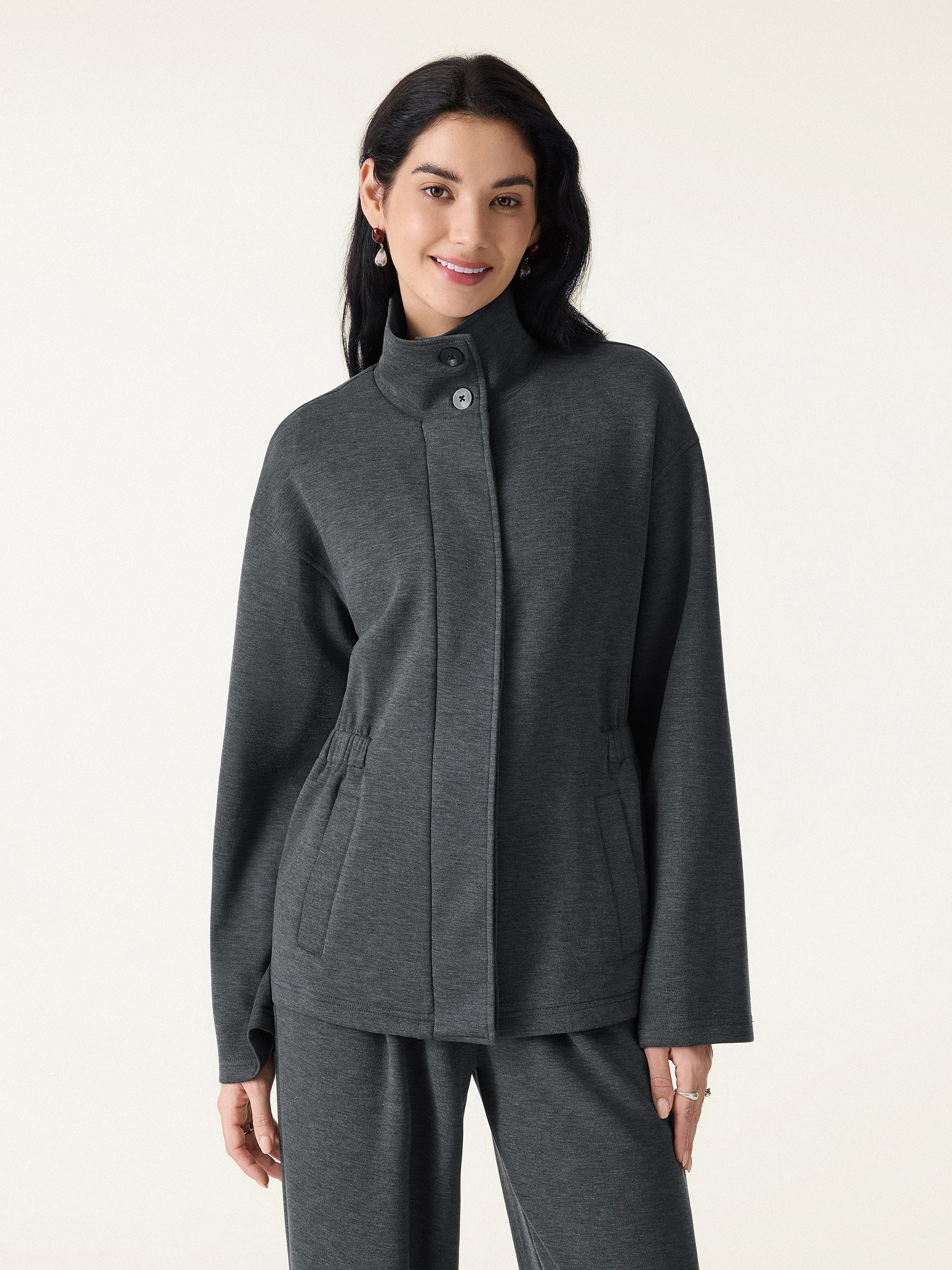 Windproof Cozy Warm Stand Collard Cinched Waist Jackets
