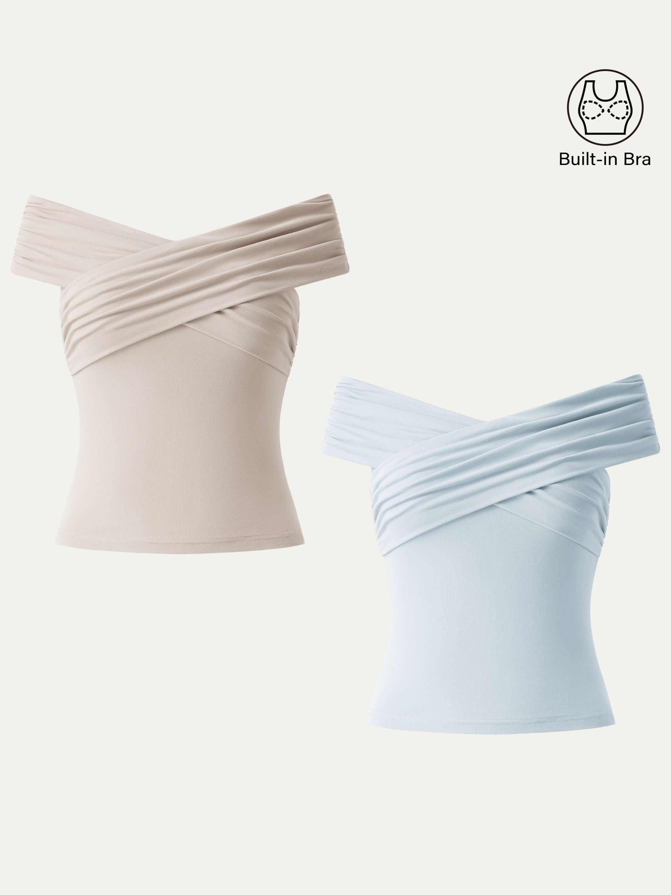 Criss Cross Off Shoulder New Airy Brami Top