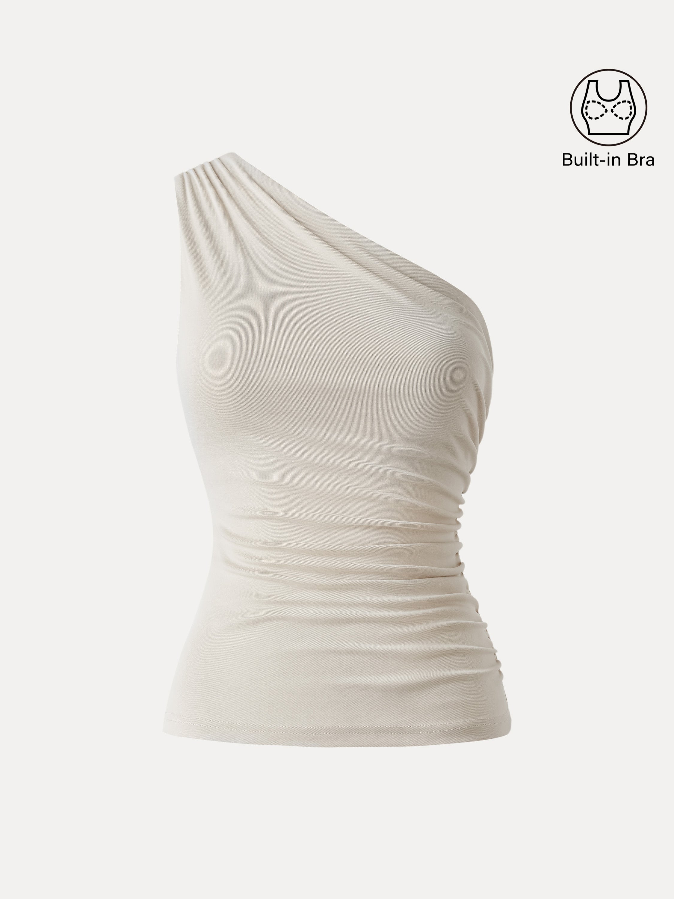 Sandwashed One Shoulder Ruched Brami