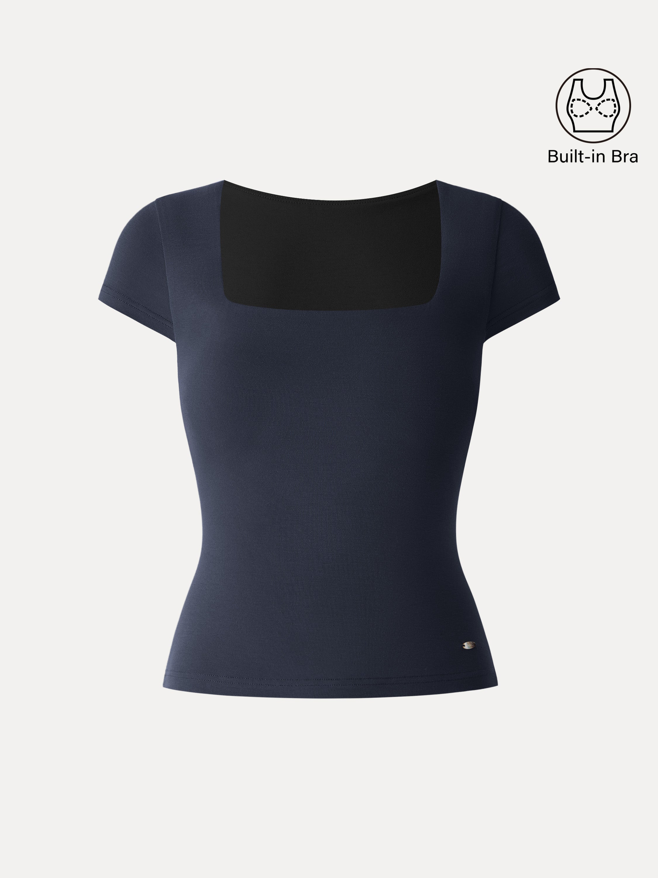 SkinKiss Square Neck Cap Sleeve Cropped Brami