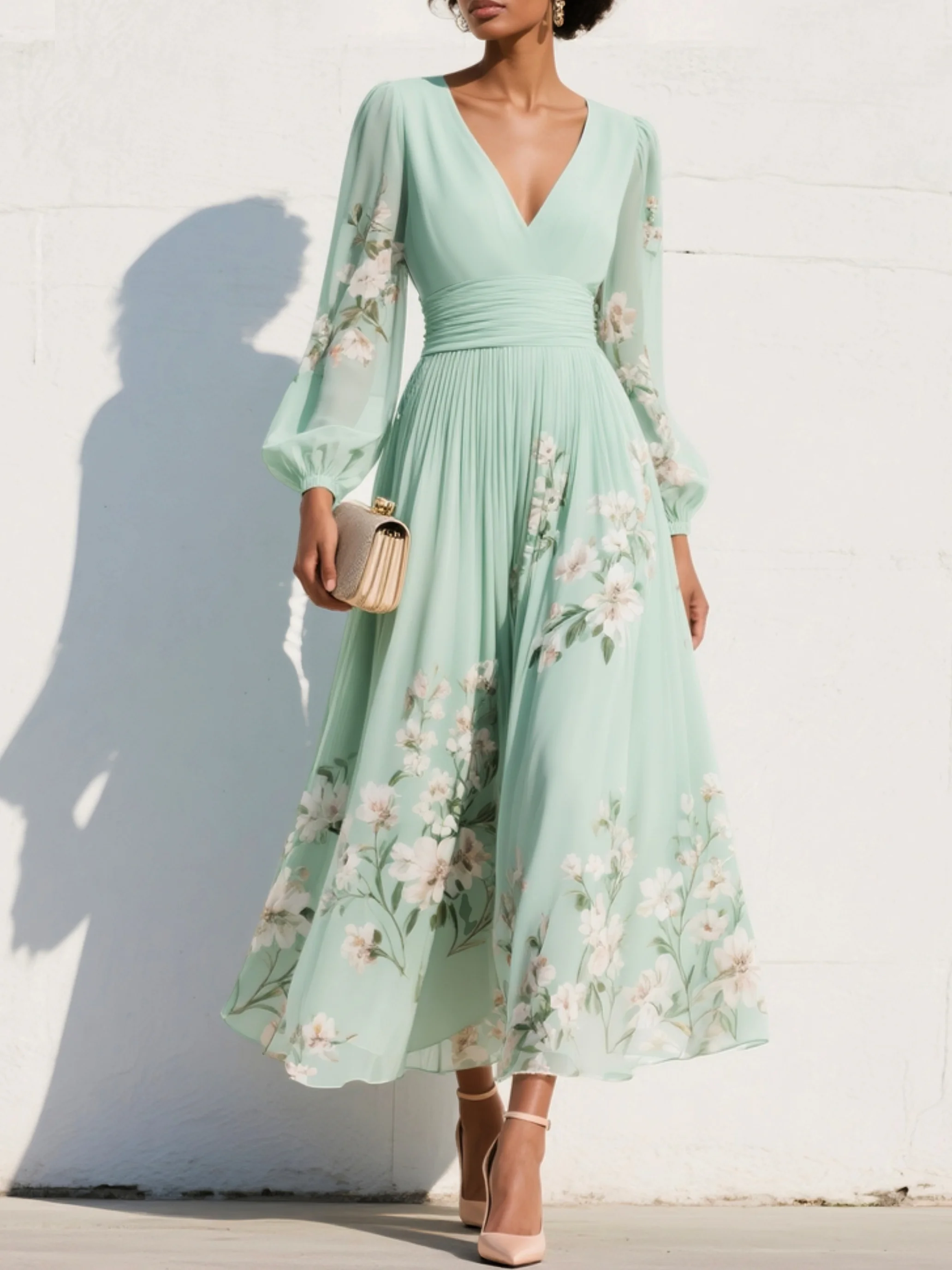 Olivia | Floral Chiffon Dress