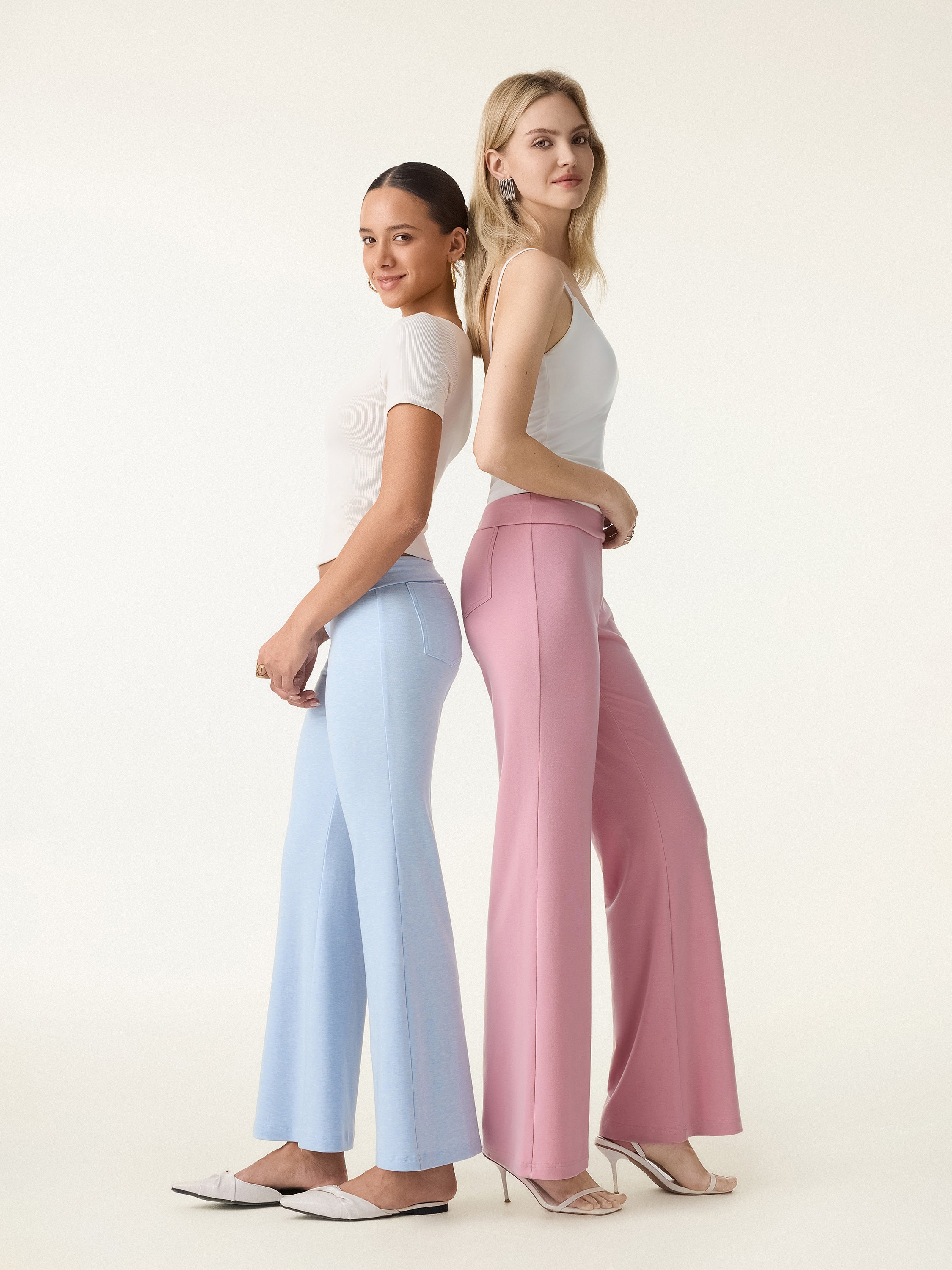 Petite Lyocell Wool Low Rise Pull-on Flared Pants