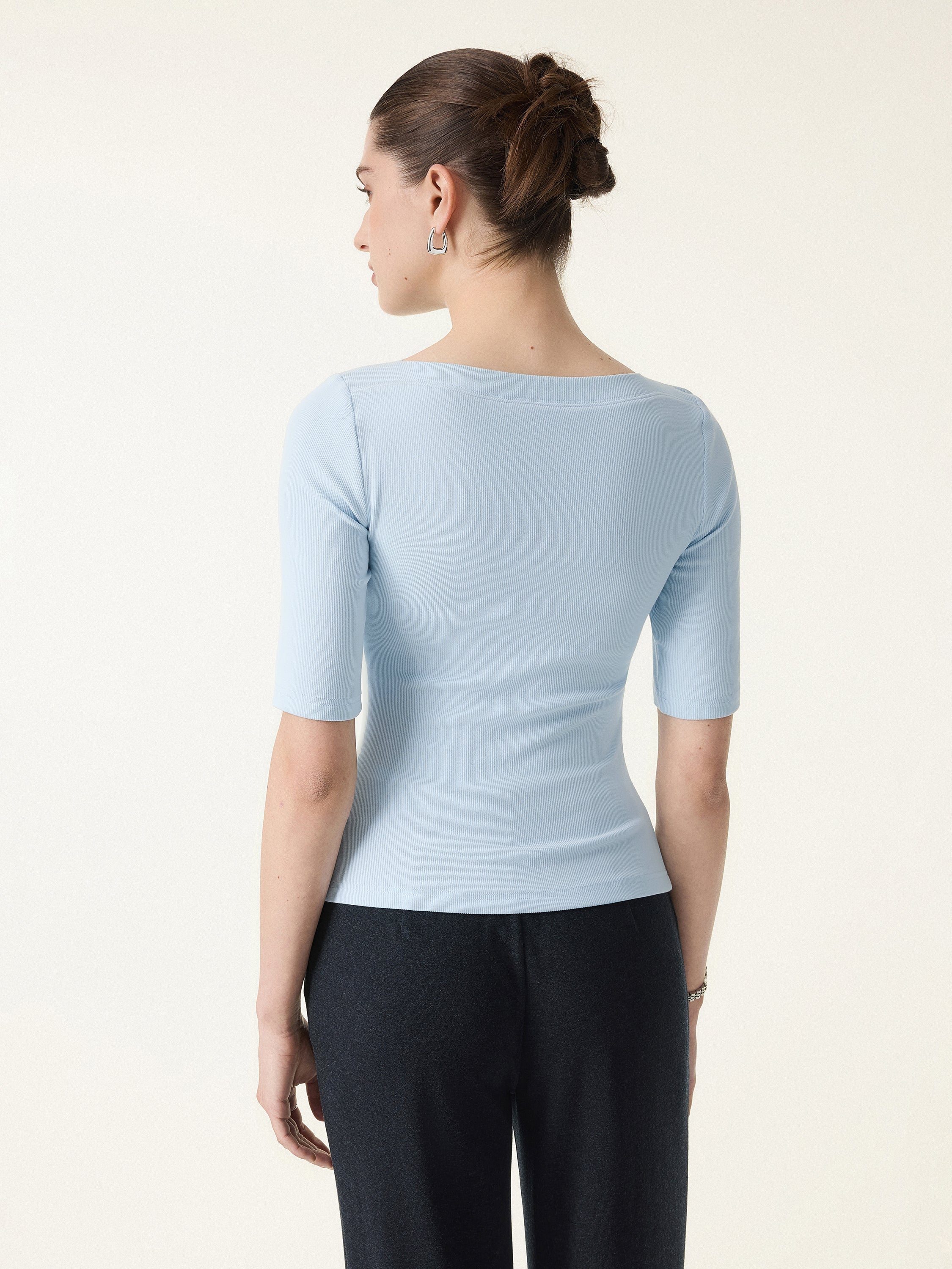 Cotton Viscose Slash Neck 3/4 Sleeves Brami