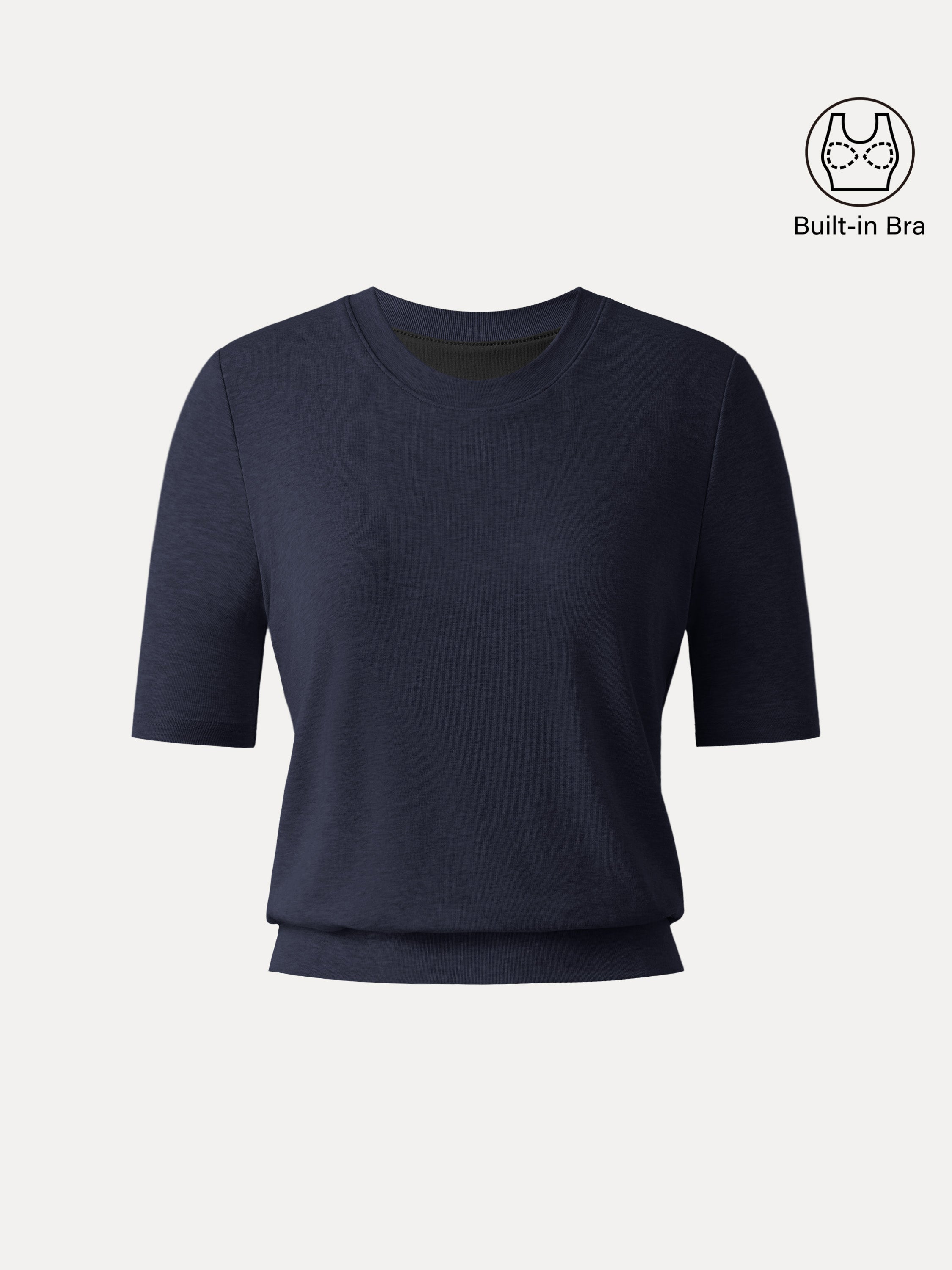 Lyocell Wool Crewneck Brami with Banded Hem
