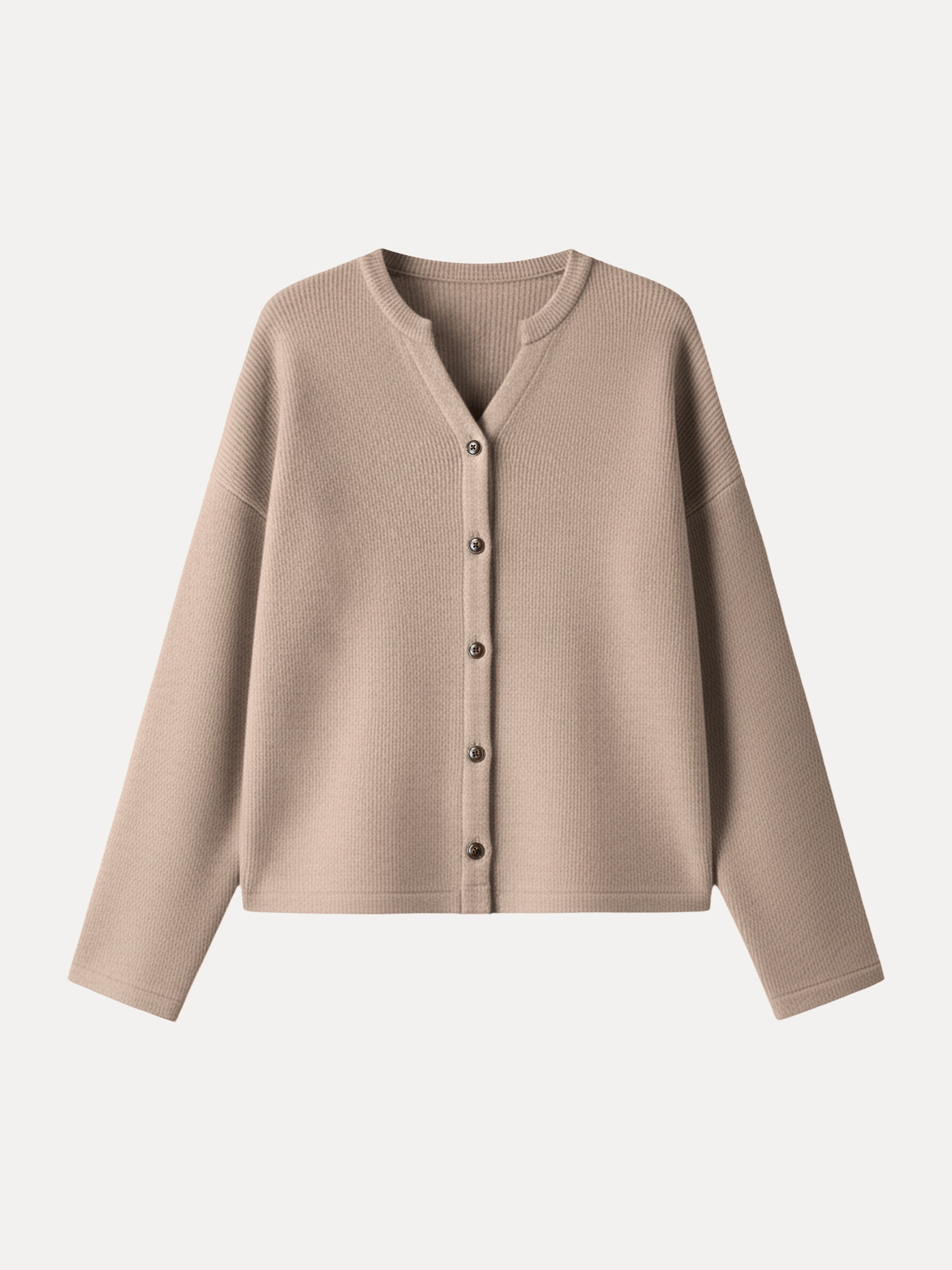 Cozy Knit Cropped Button Front Cardigan