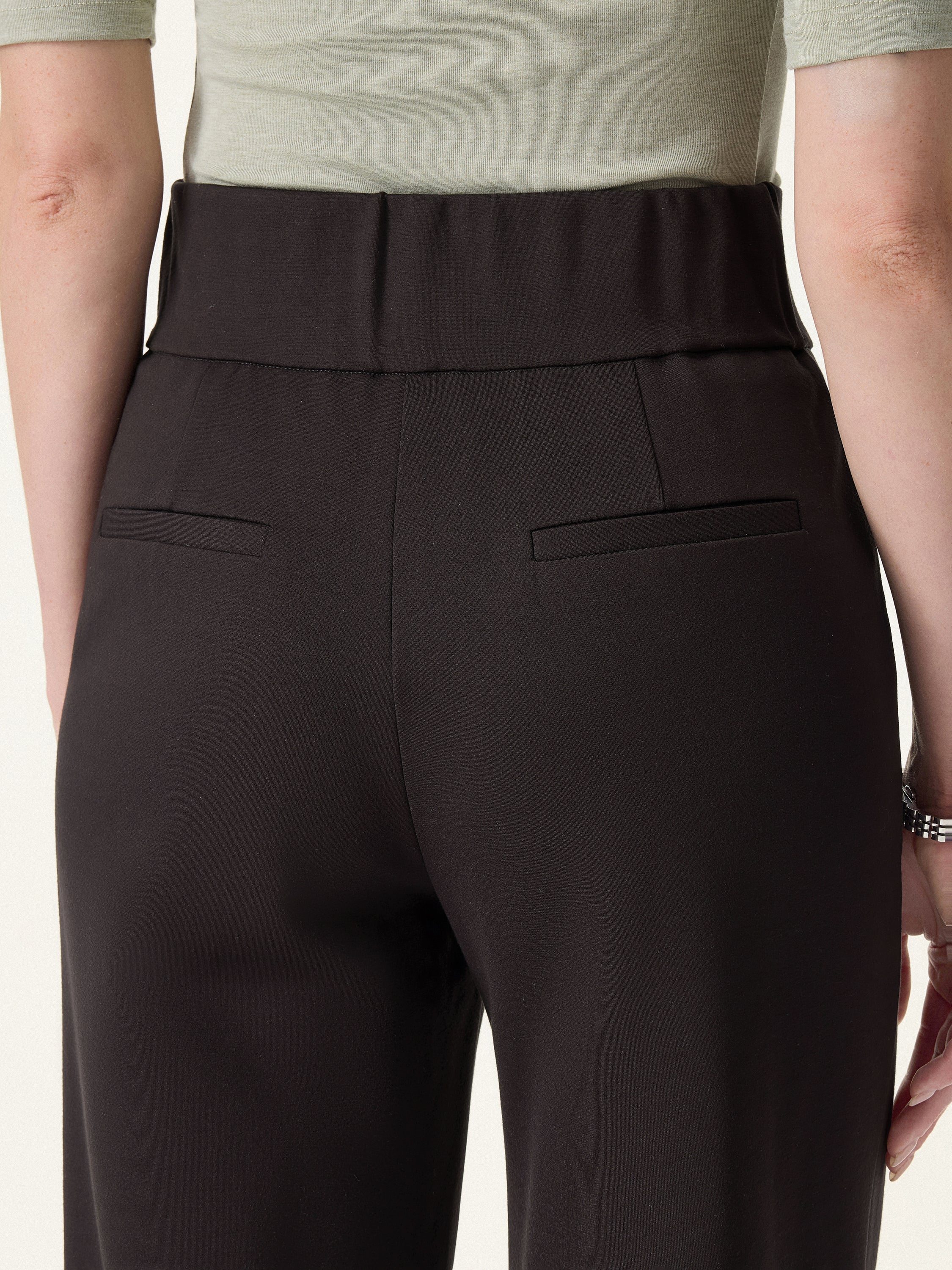 Stretchy High Rise Wide Leg Pants with Pockets