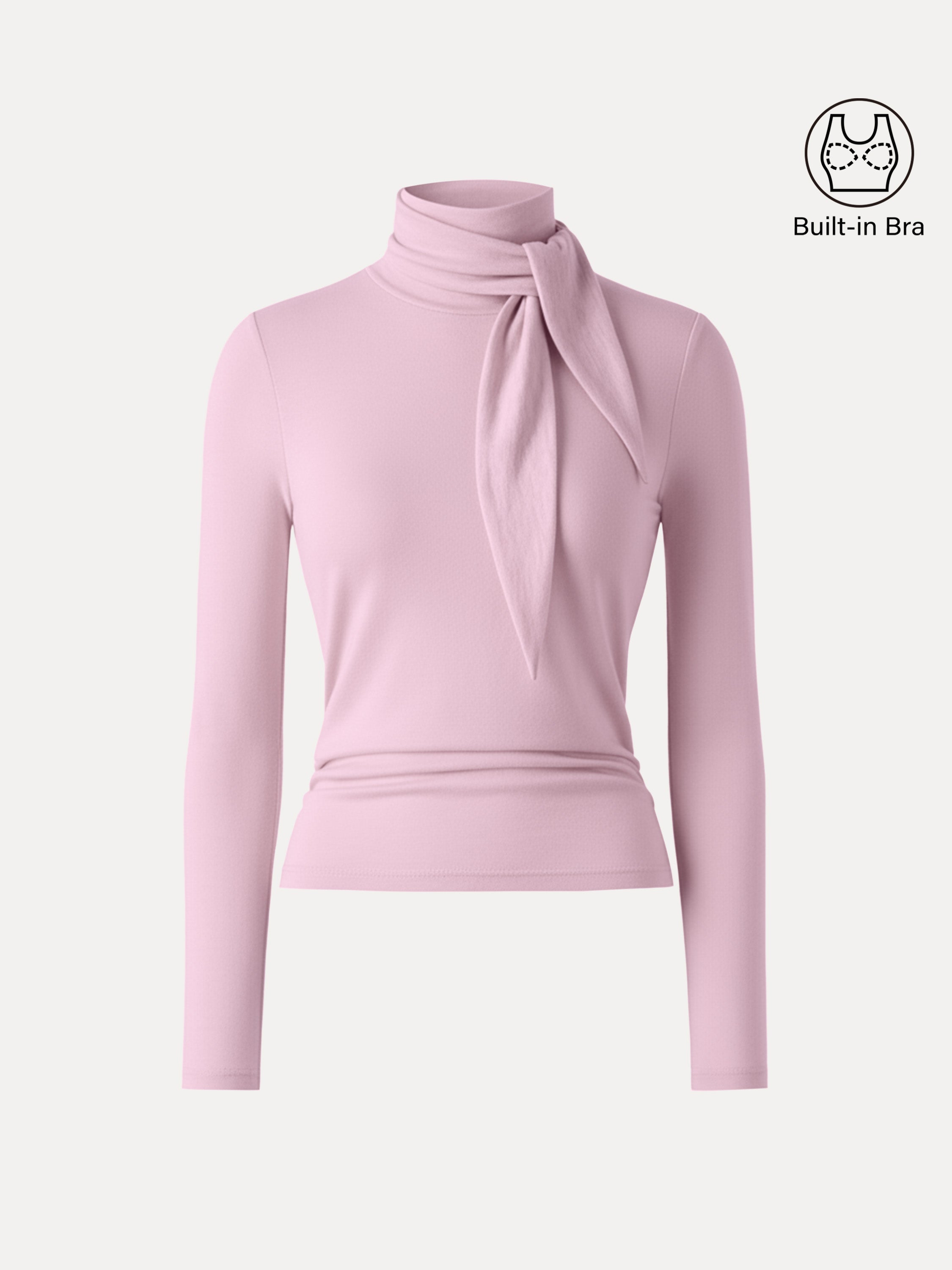 Ruched Long Sleeve Brami with Scarf