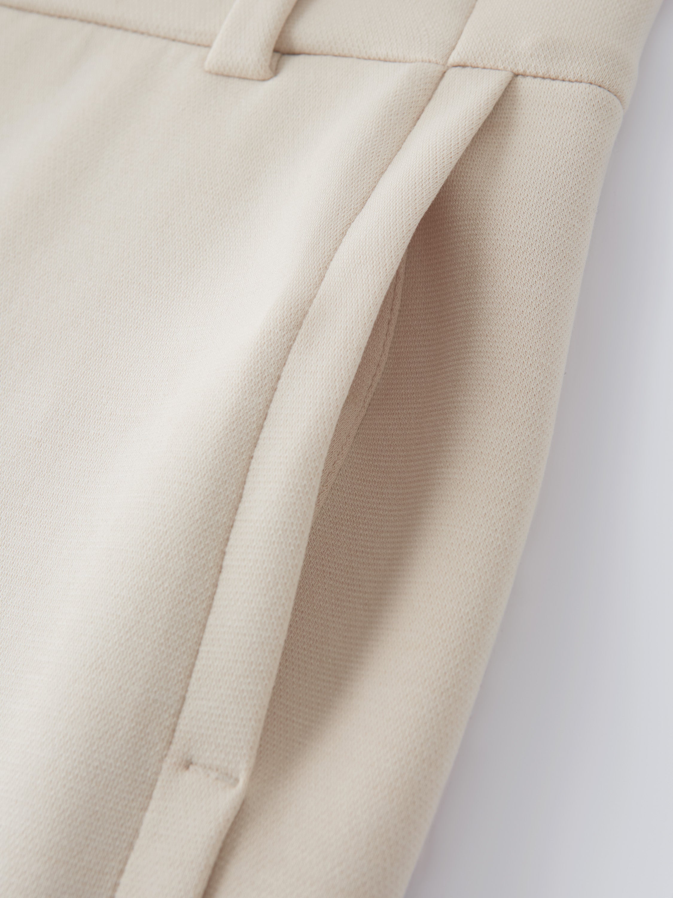 Stretchy Mid Rise Fly-Front Wide Leg Trousers