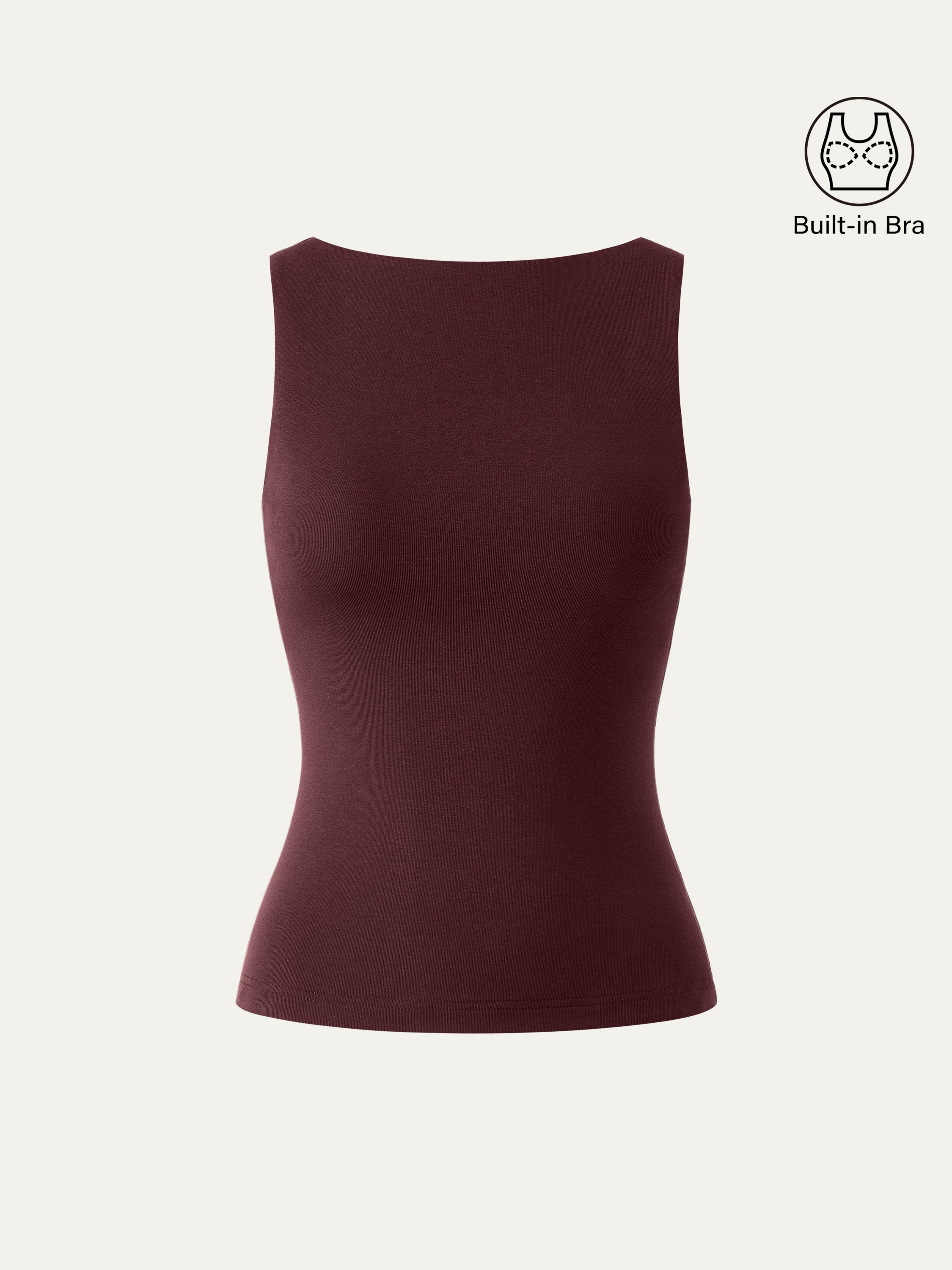 Stretch Cotton Boatneck Brami Tank