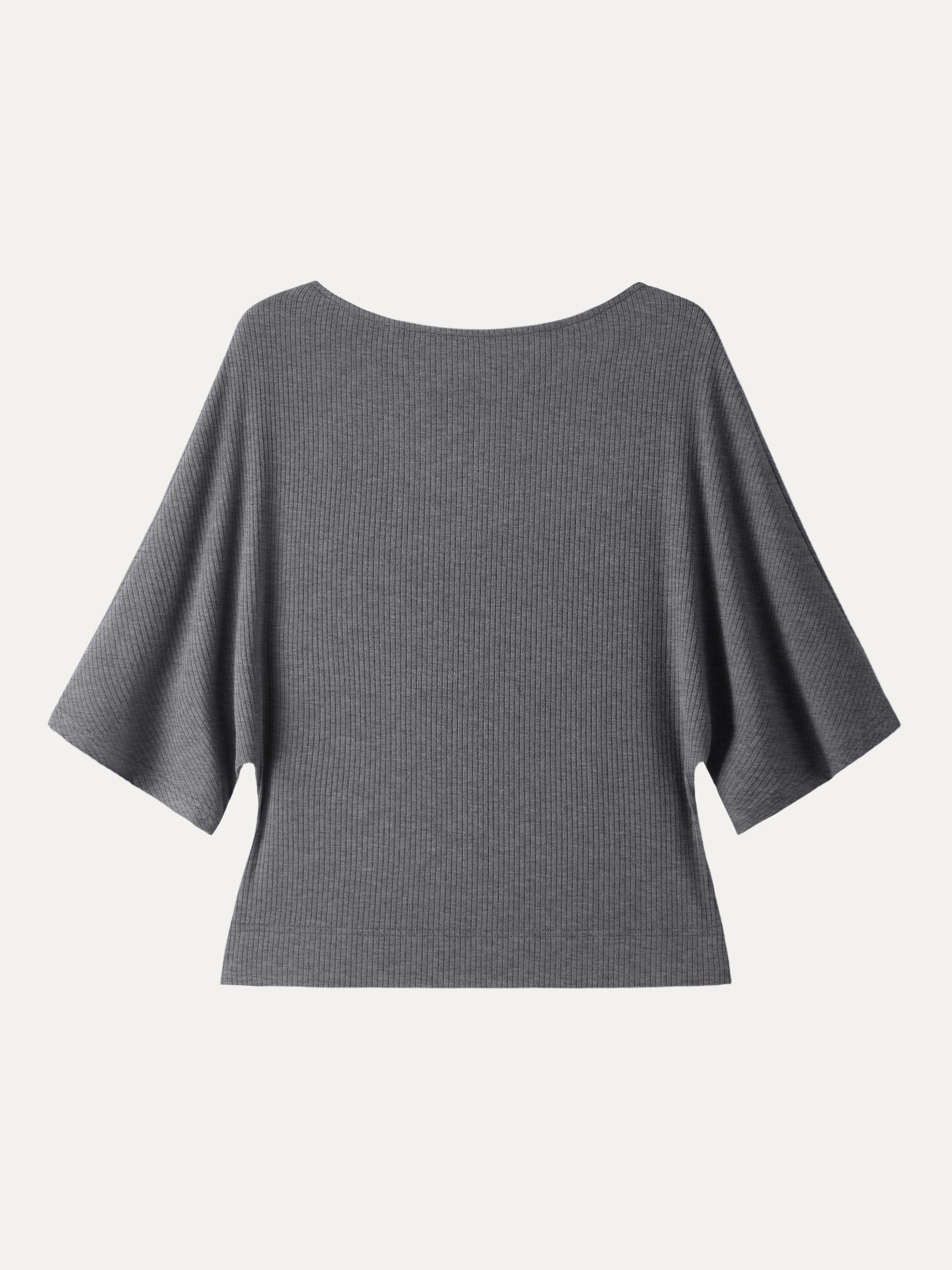 Soft Ribbed Boatneck Relaxed Top