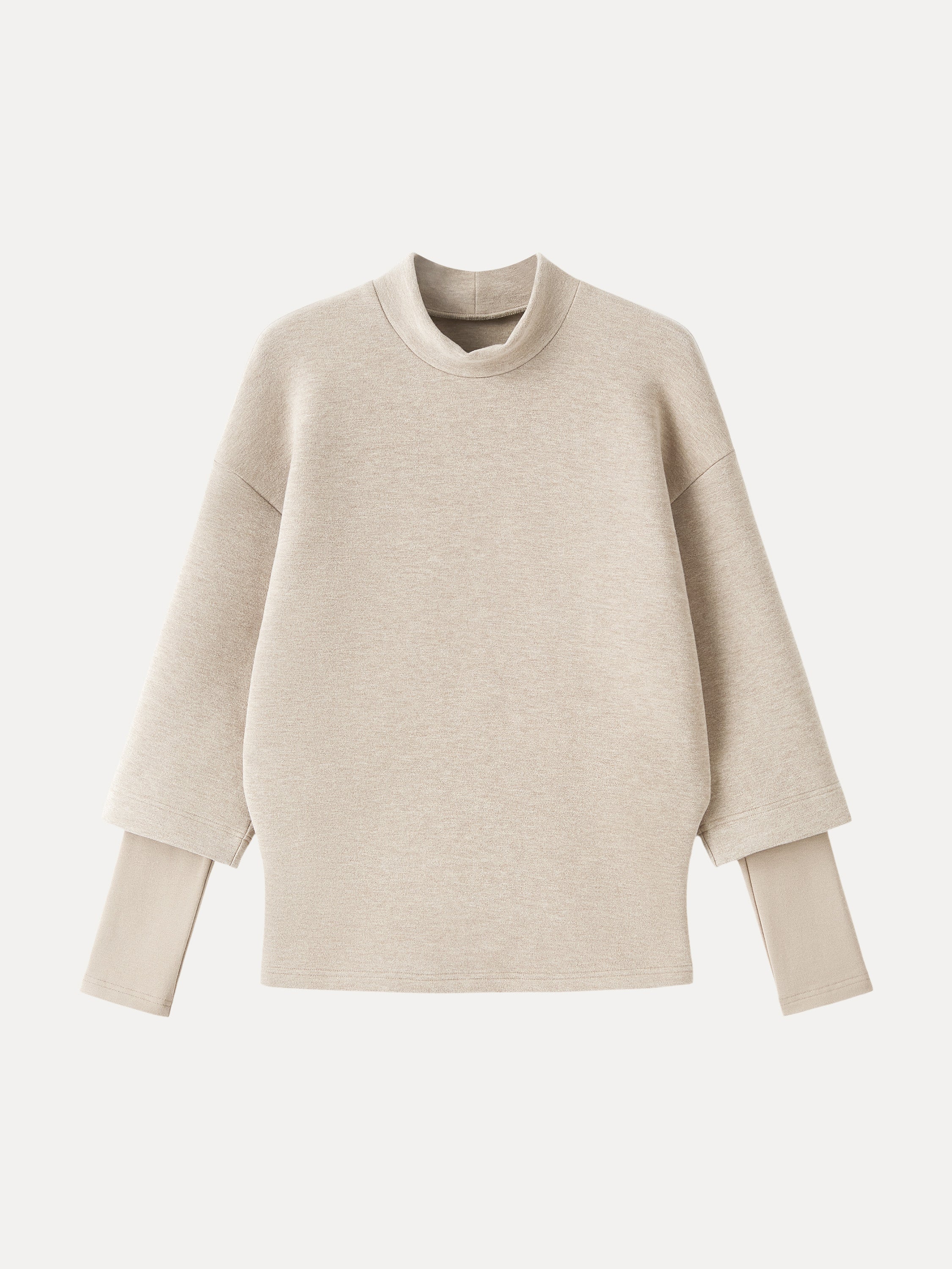 FuzzLuxe Mockneck Sleeve-Warmer Top