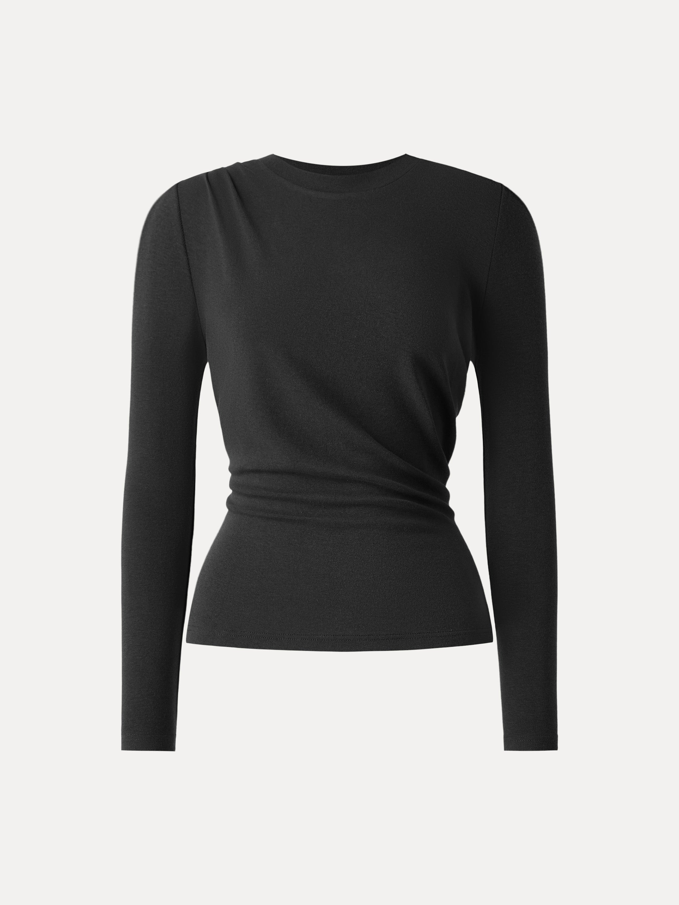 Light Warm Crewneck Tucked Top