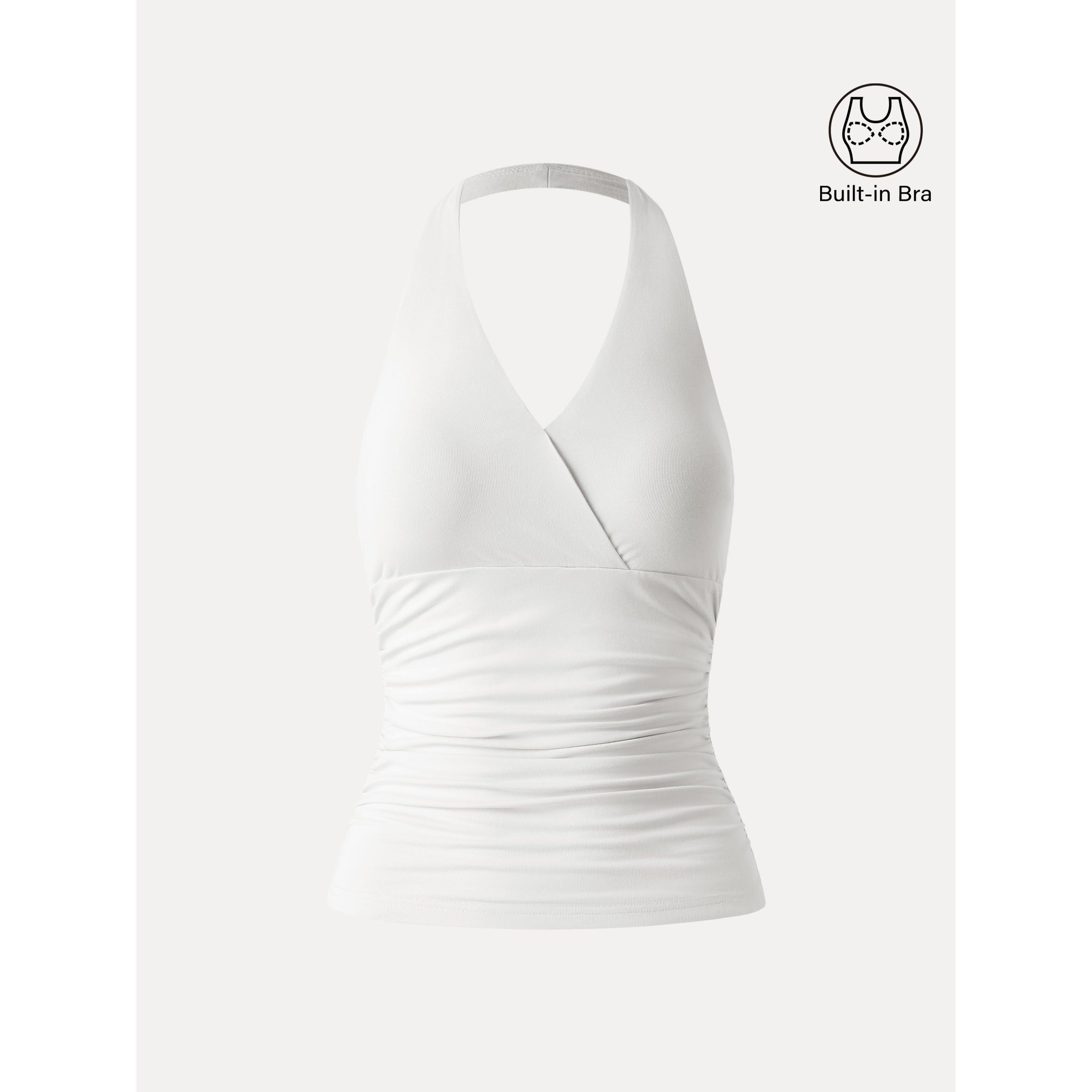 Halter Neck Side Gathered New Airy Brami Tank