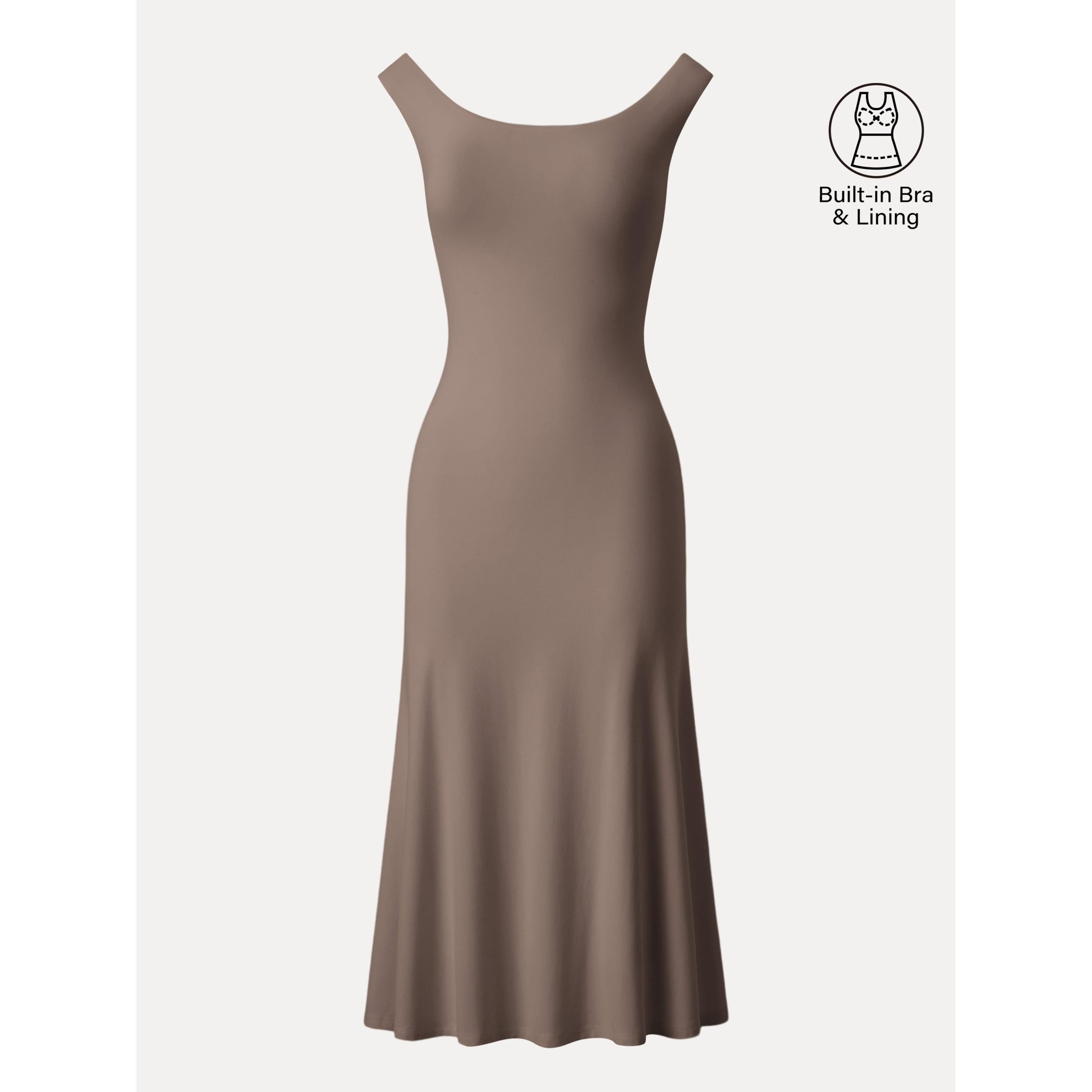 Scoop Neck Midi Low Back Brami Dress