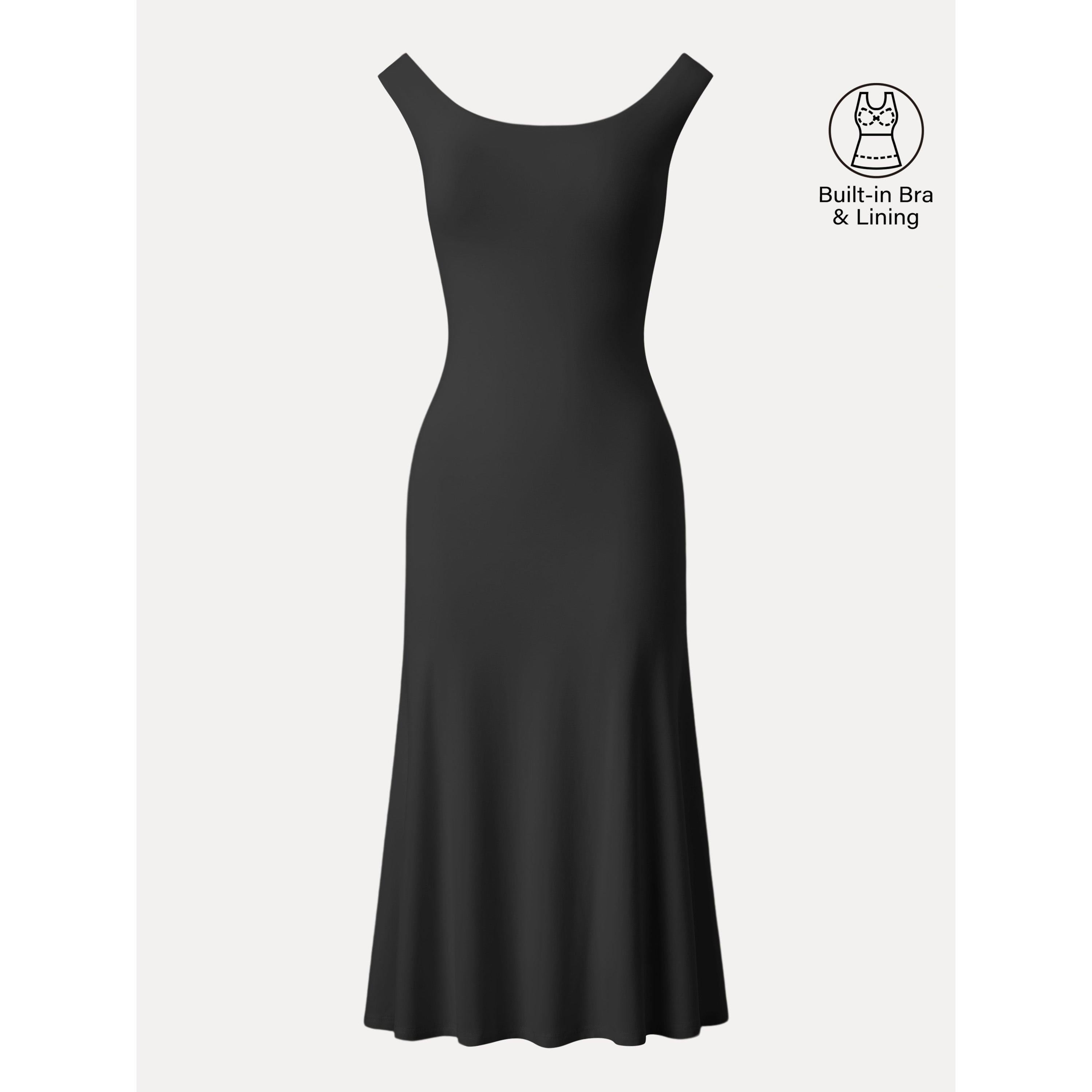 Scoop Neck Midi Low Back Brami Dress