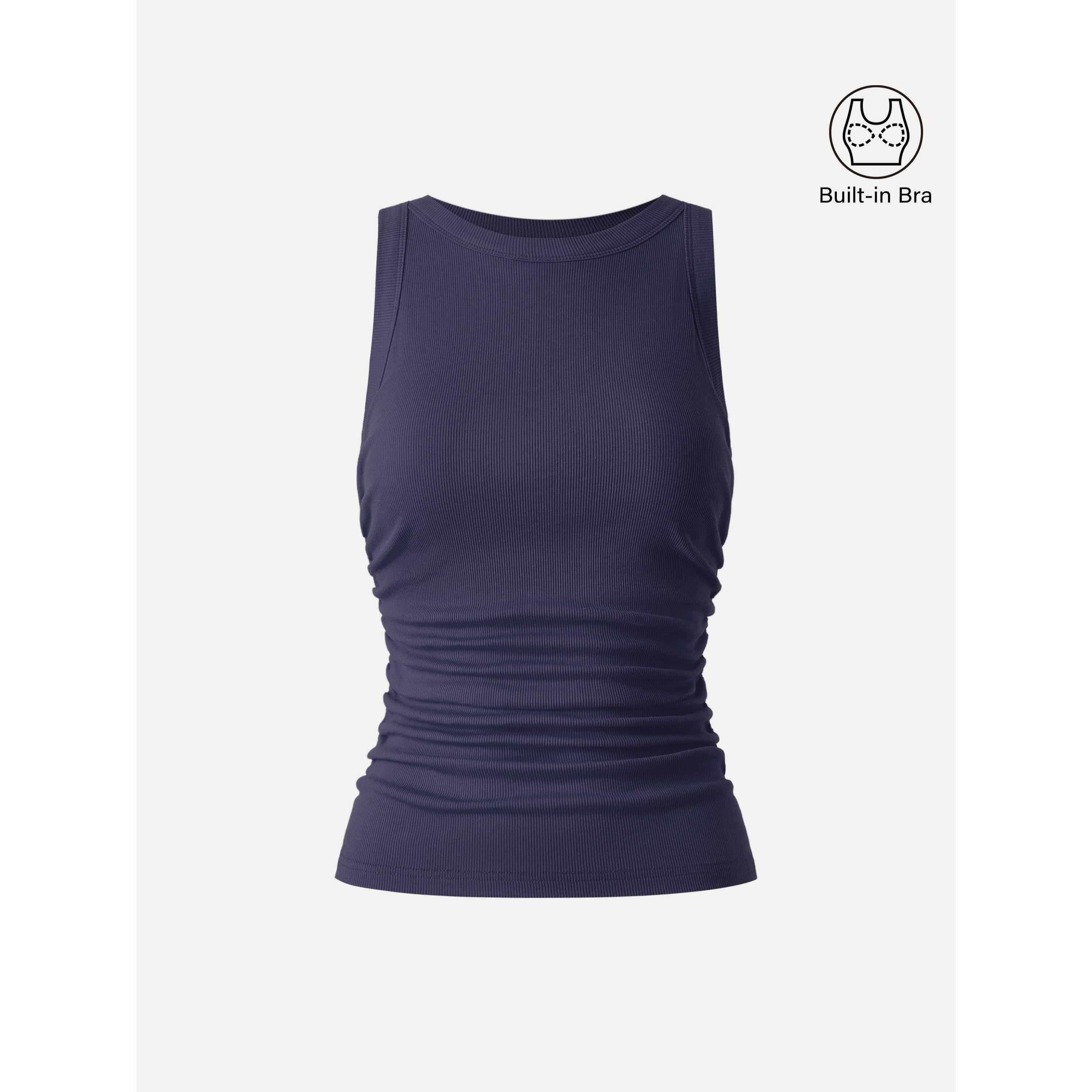Crewneck Side Ruched Brami Tank