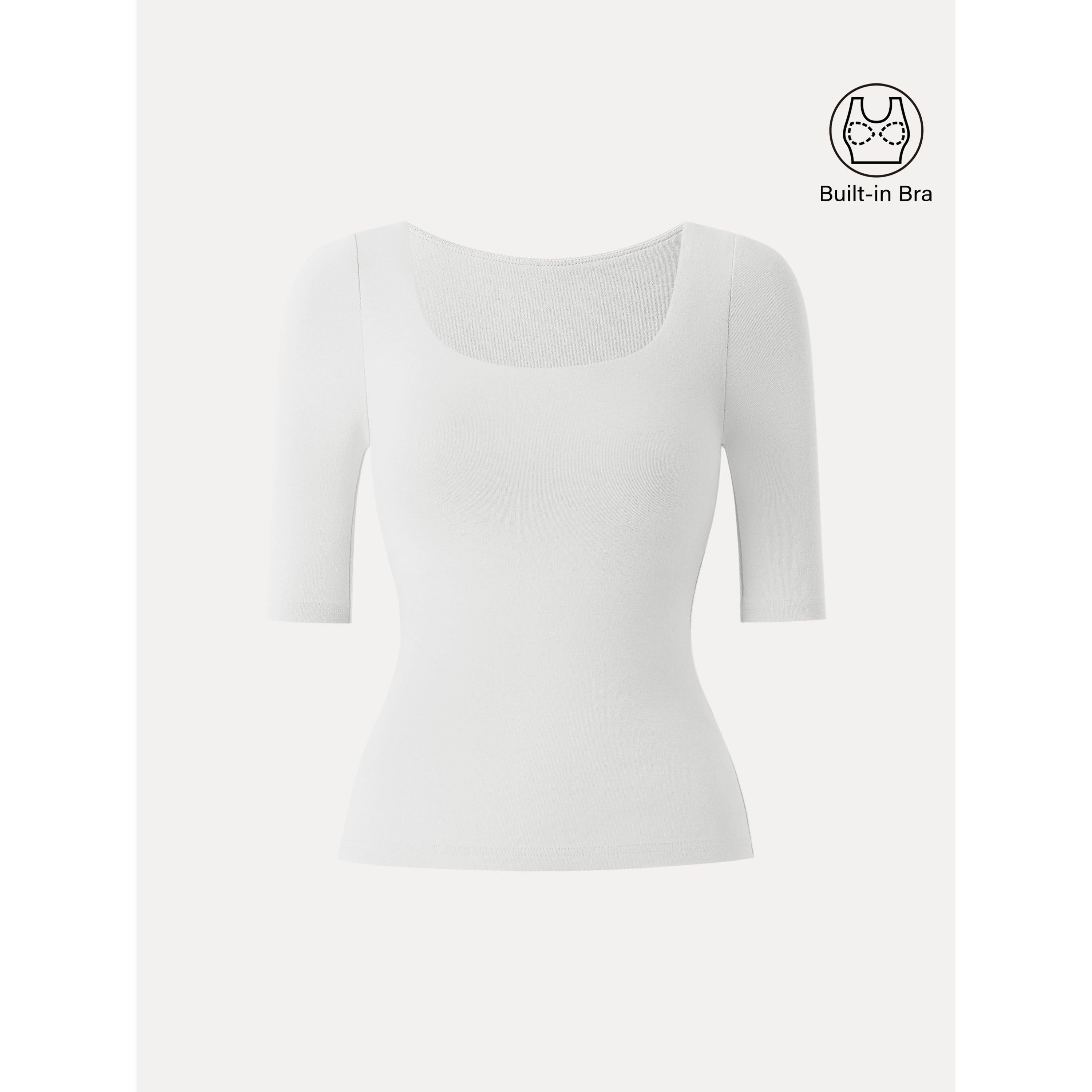 Essential Square Neck Elbow Length Sleeve Brami