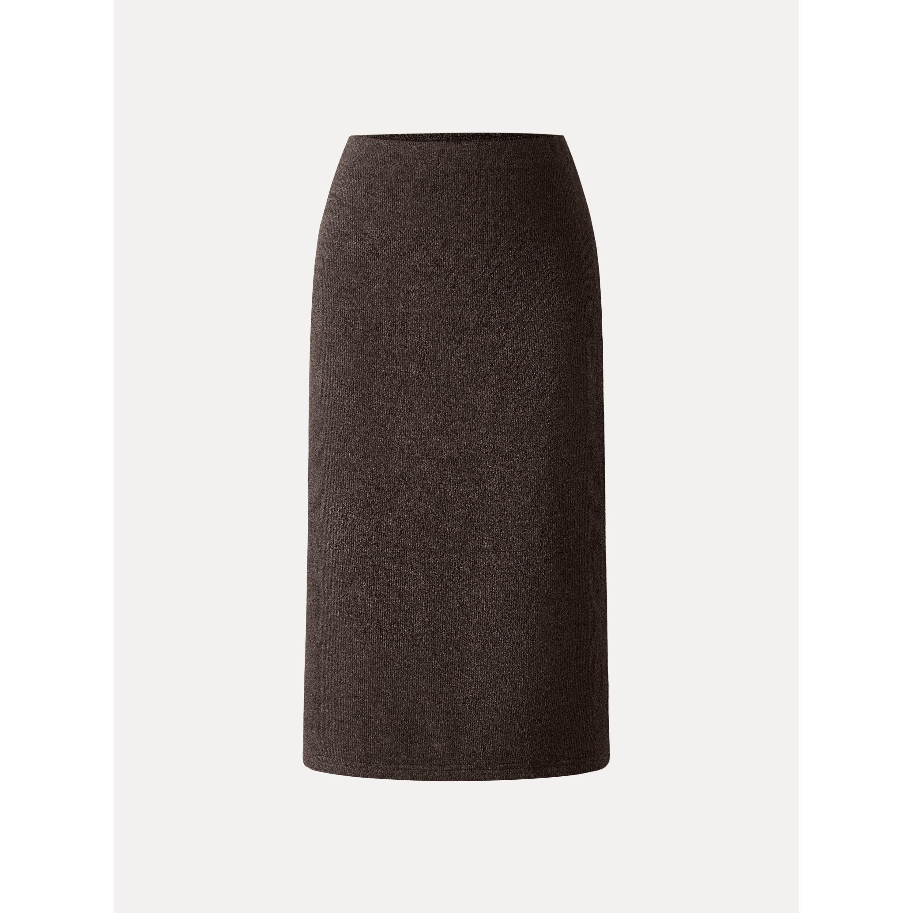 Ribbed H-line Pull-on Midi Skirt