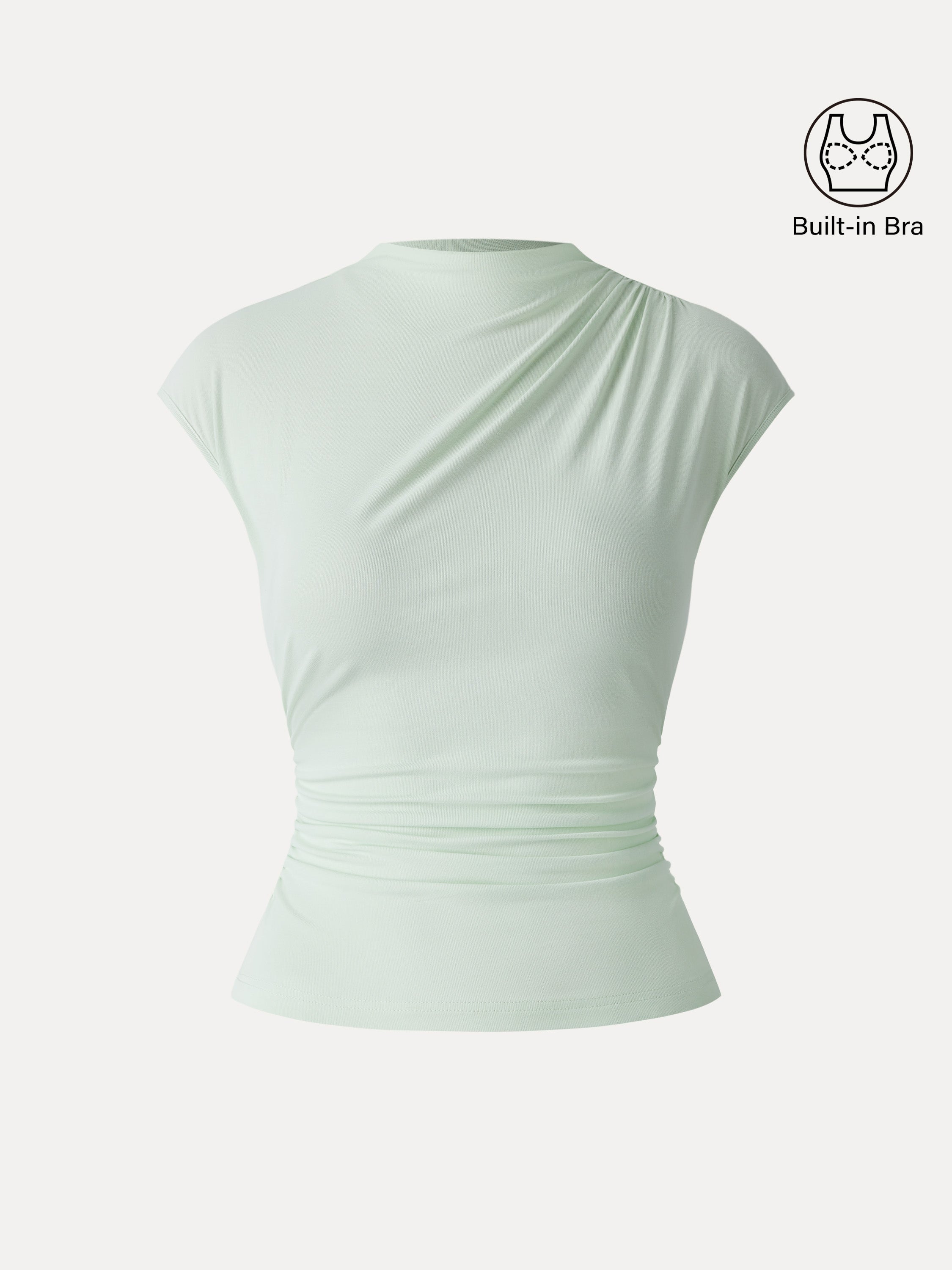 SkinKiss Mockneck Ruched Cropped Brami