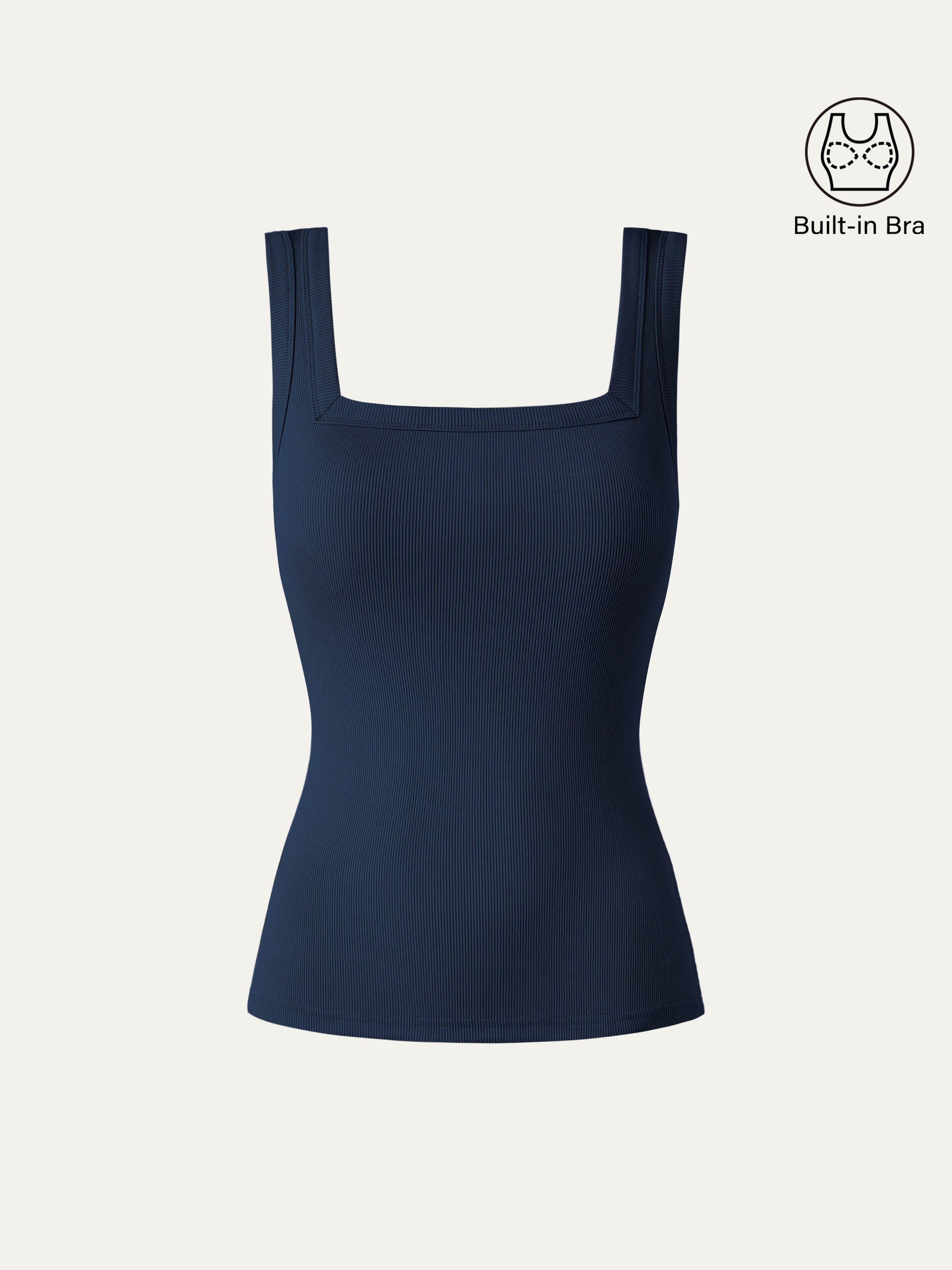 Slinky Square Open-Back Brami Tank Top