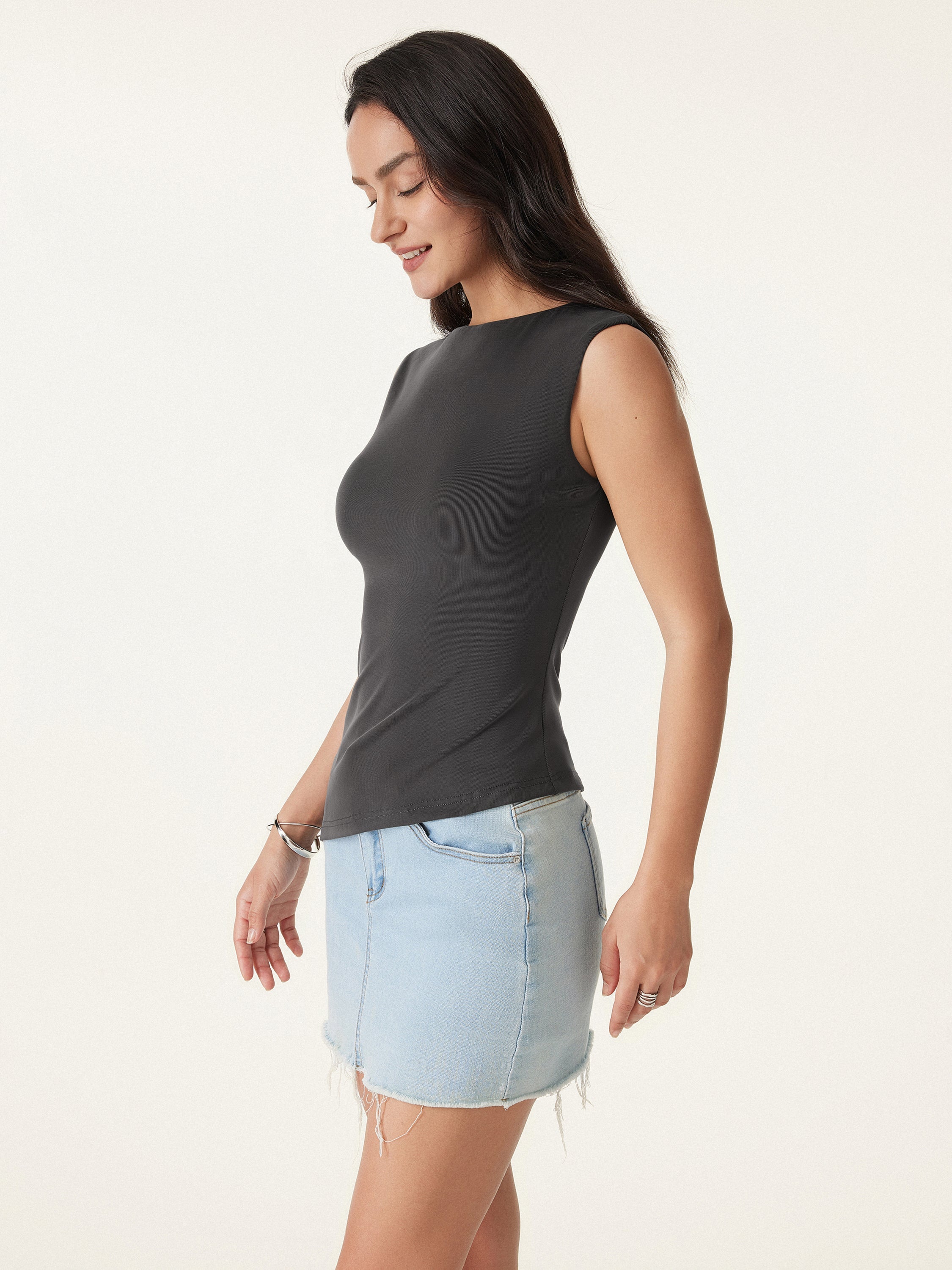 Asymmetrical Hem New Airy Brami Tank