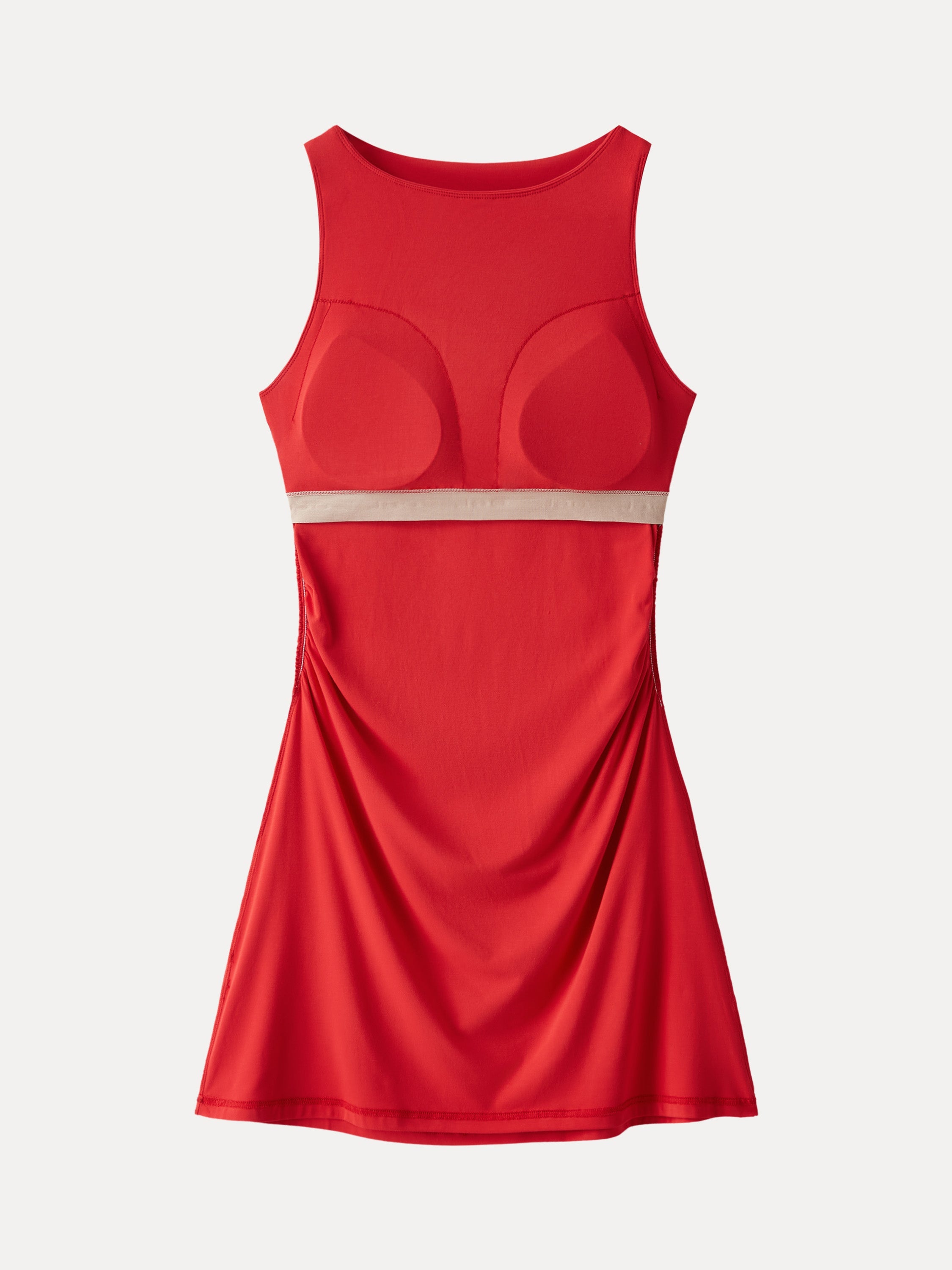 SkinKiss Boatneck Ruched A-line Mini Brami Dress