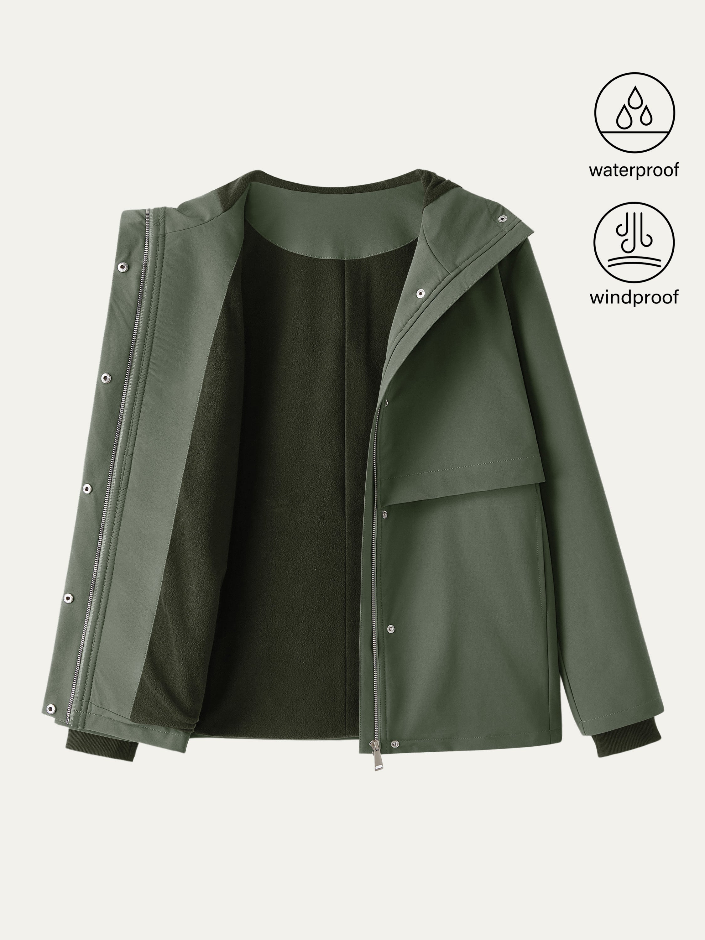 Waterproof Hooded Fleece Jacket