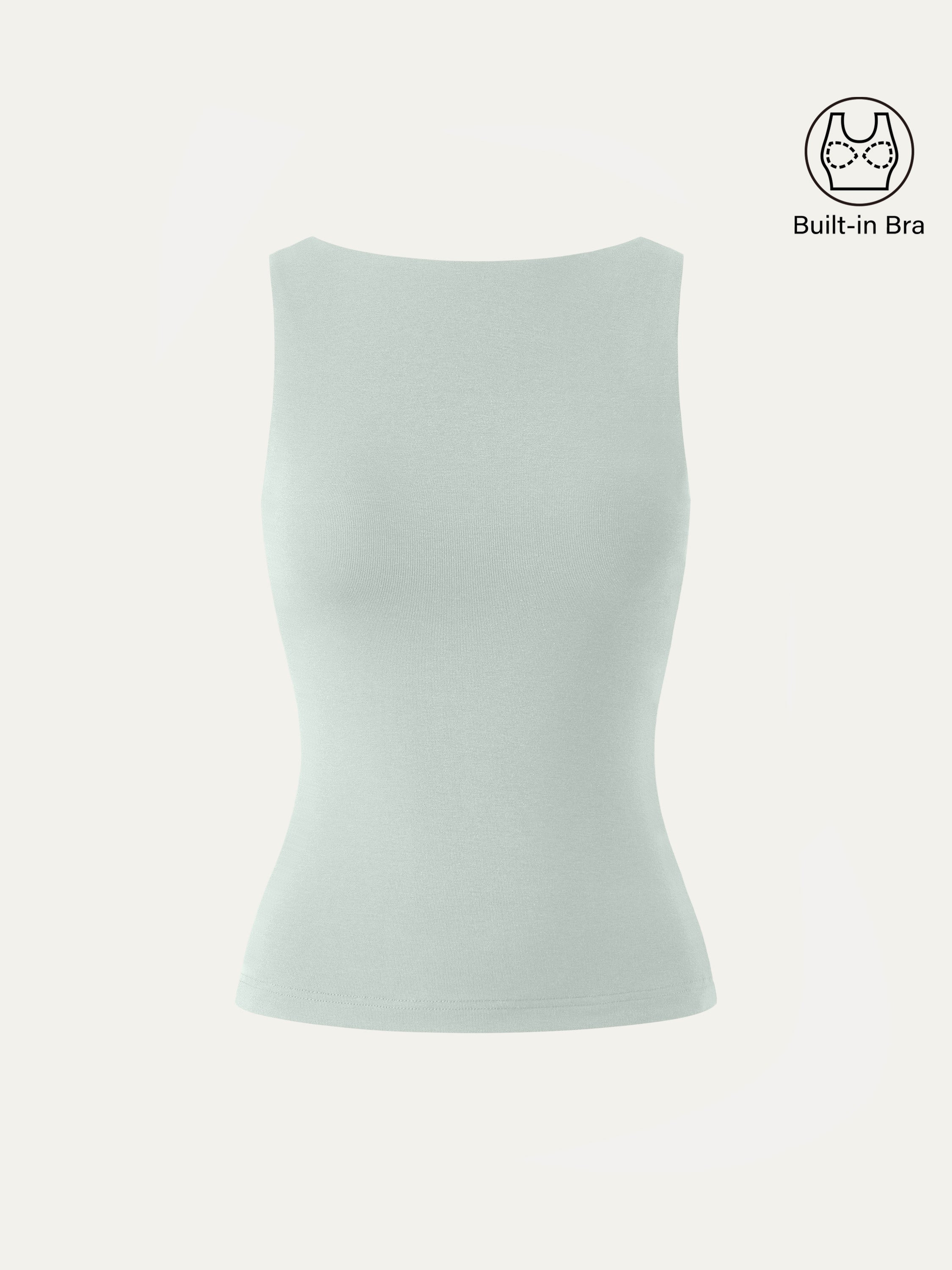 Stretch Cotton Boatneck Brami Tank