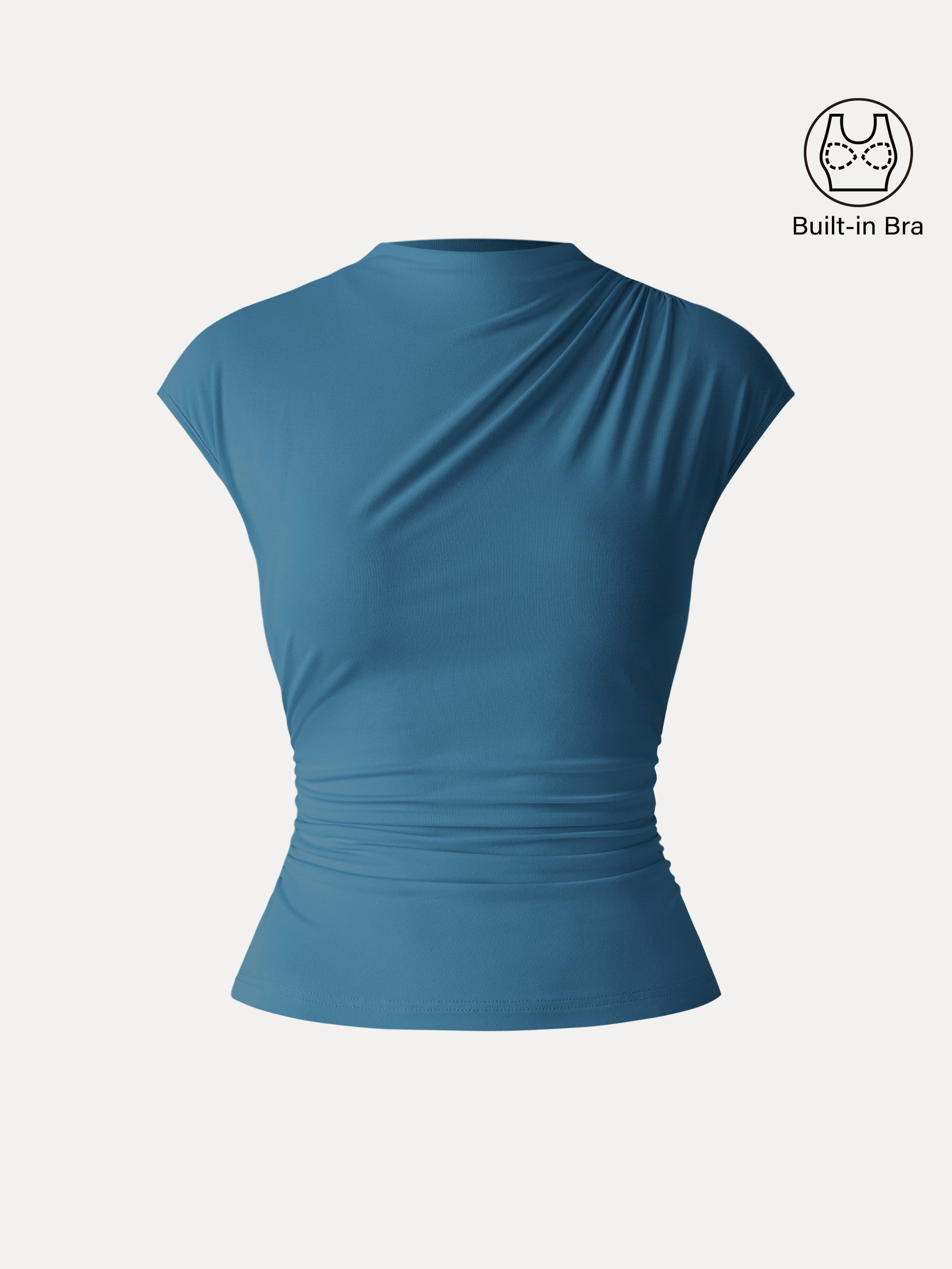 SkinKiss Mockneck Ruched Cropped Brami