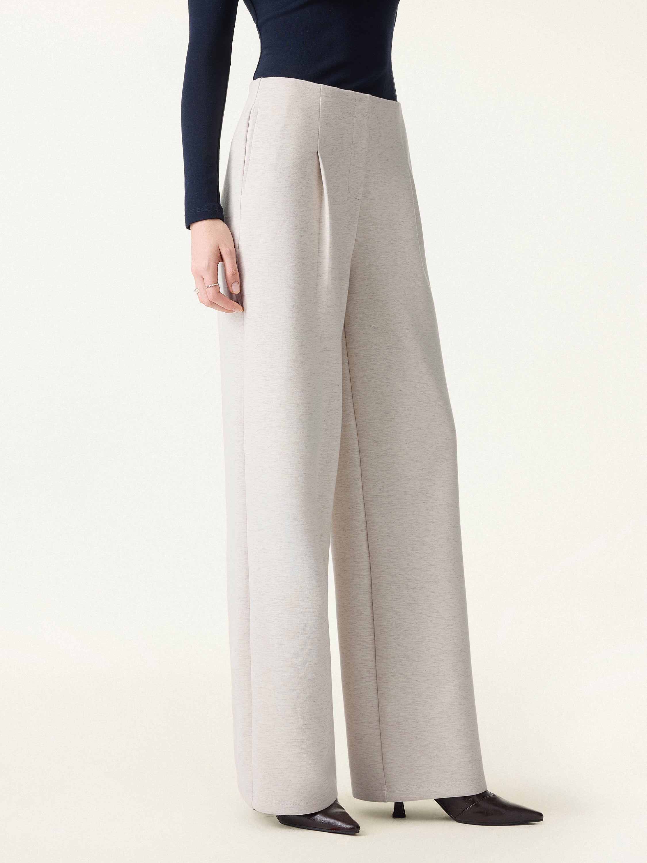 Tummy-Control Mid Rise Straight Leg Pull-on Pants