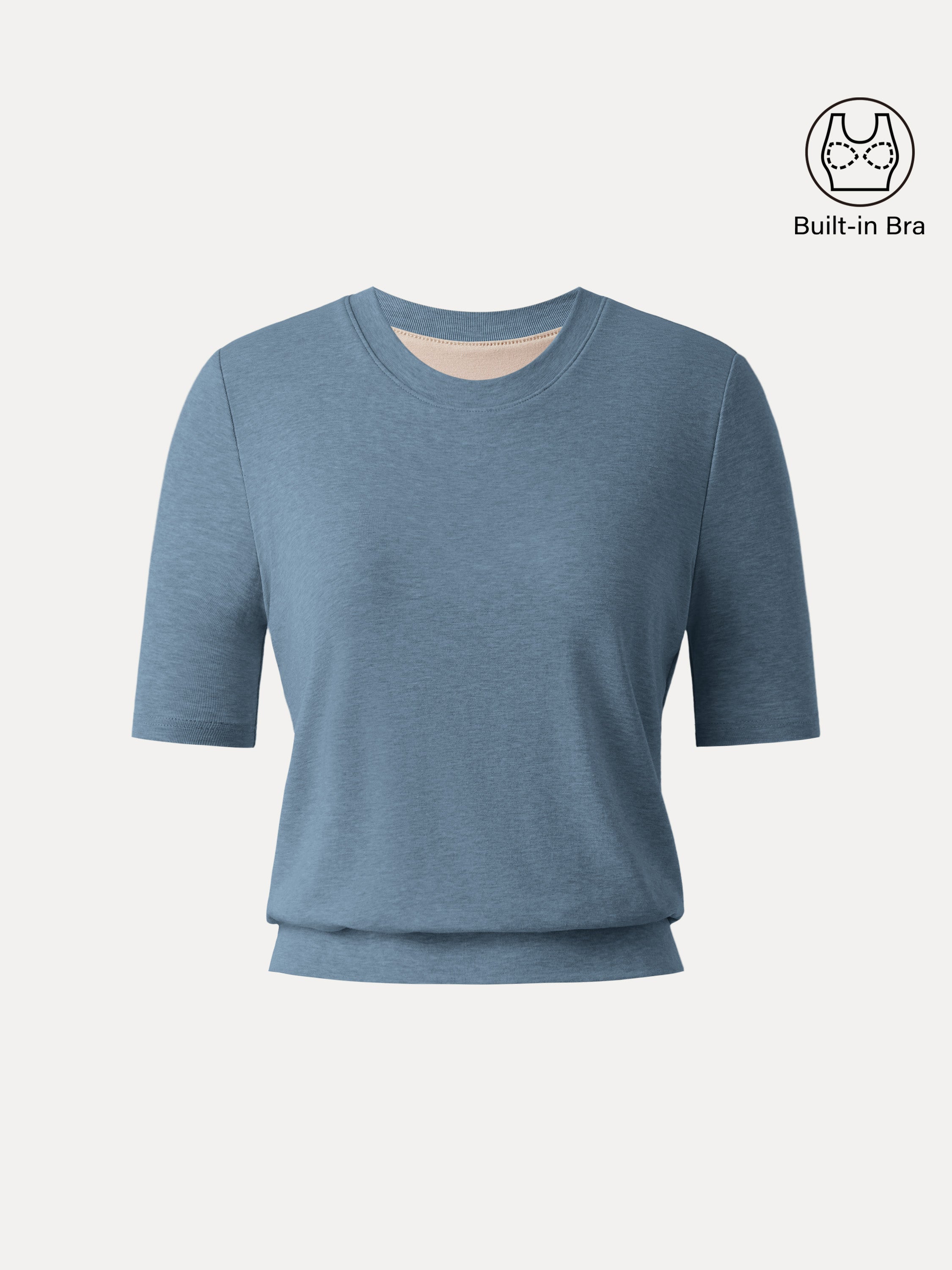 Lyocell Wool Crewneck Brami with Banded Hem