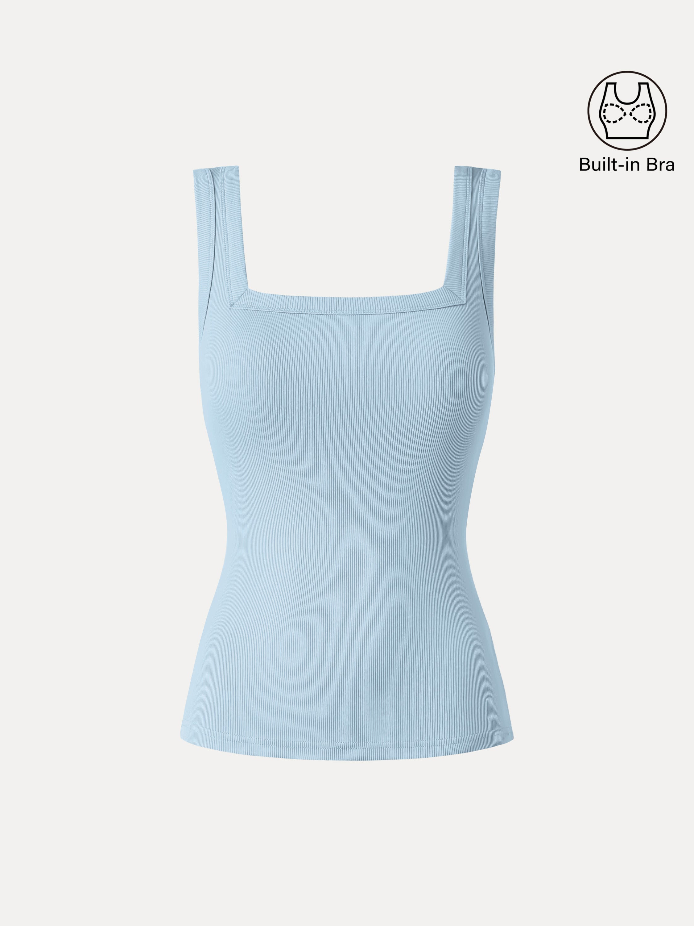 Slinky Square Open-Back Brami Tank Top