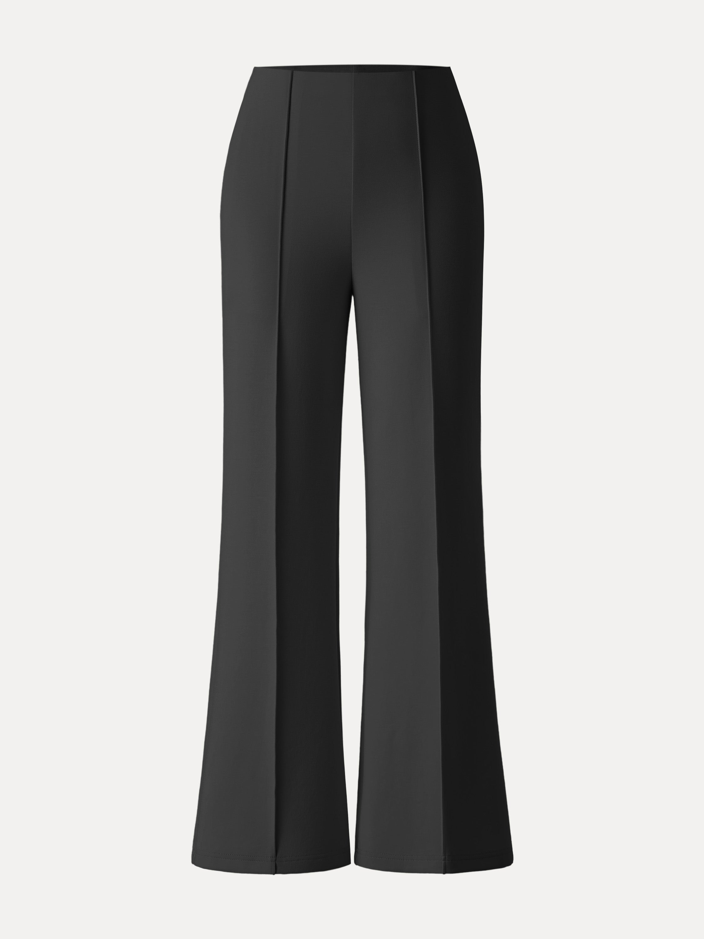 Stretch Cotton High Rise Wide Flared Pull-on Pants
