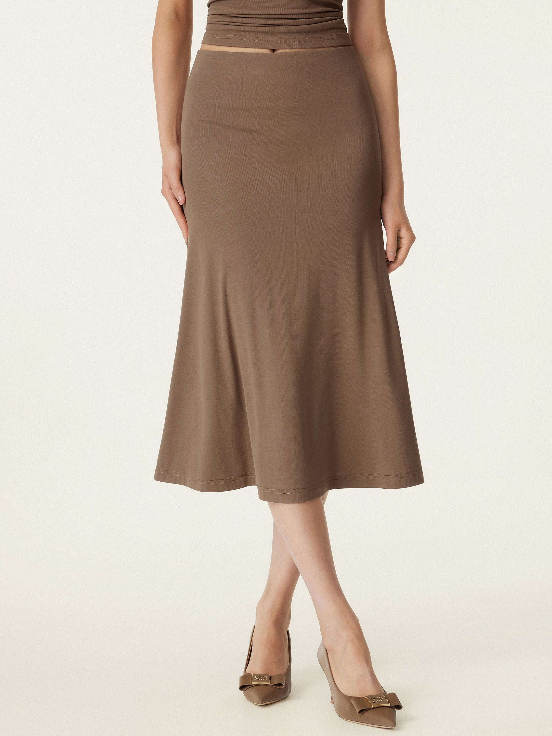 Breezy Pull-on Mermaid Midi Skirt