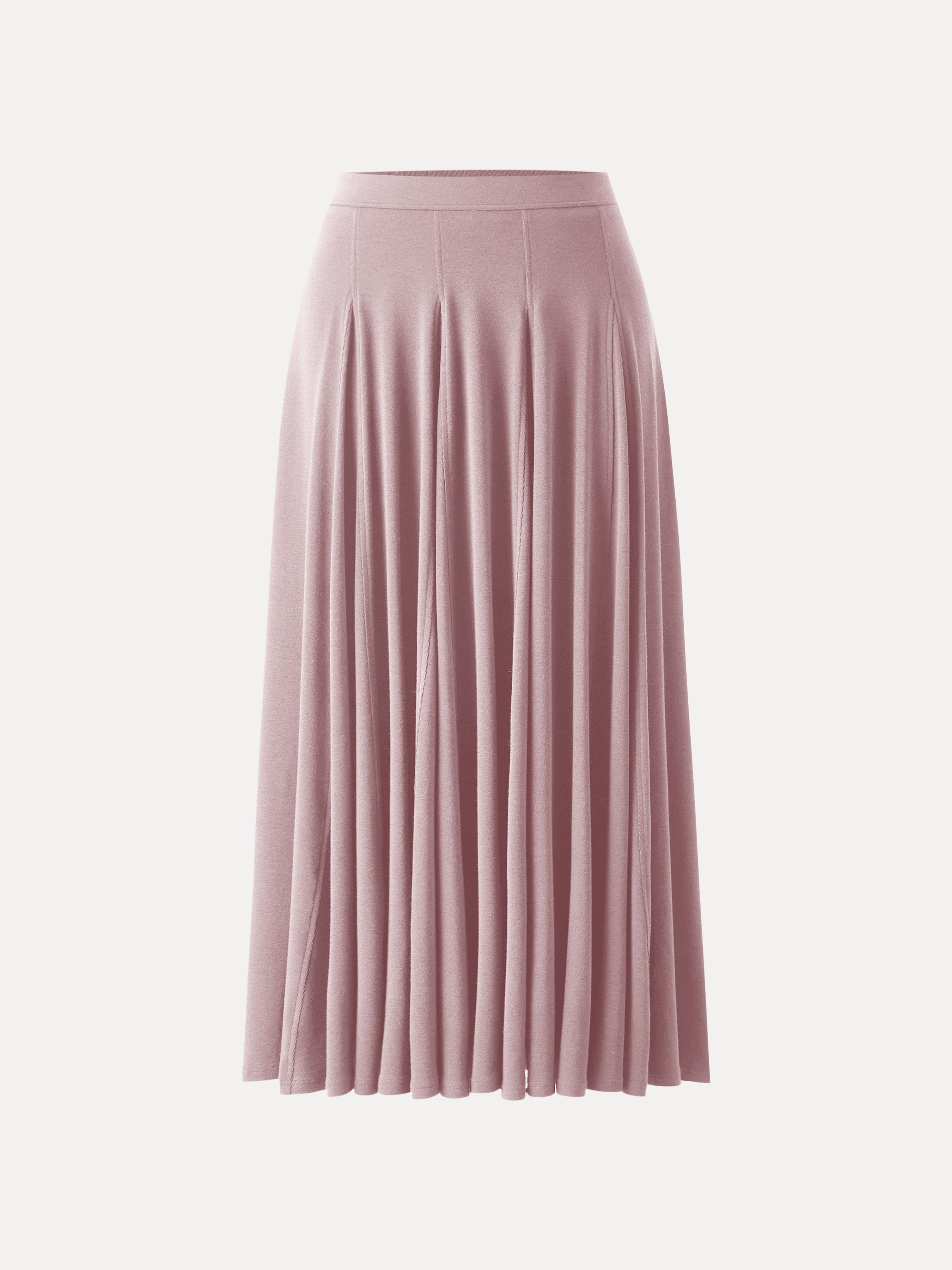 Lyocell Wool Godet Hem Pull-on Maxi Skirt