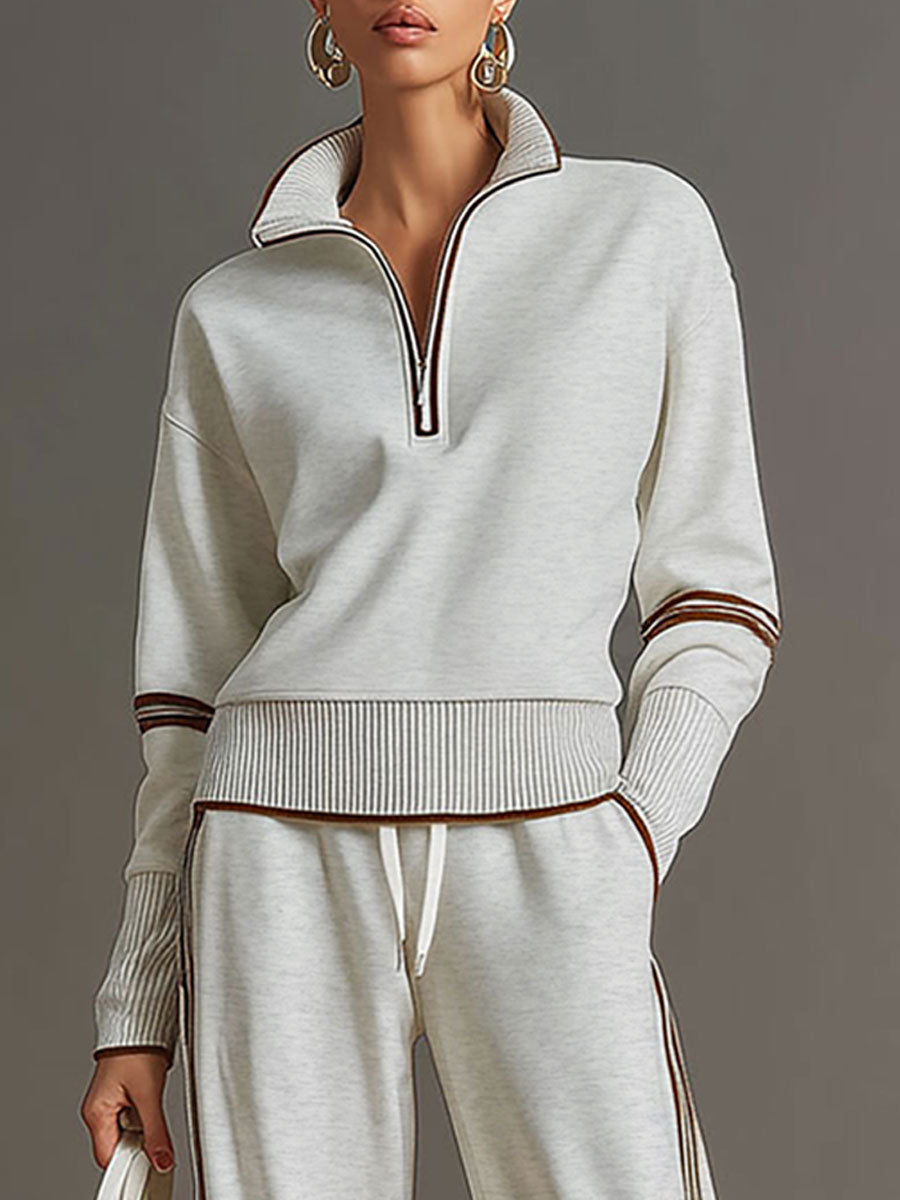 Katie – 2 Piece Track Suit with wide leg bottoms.