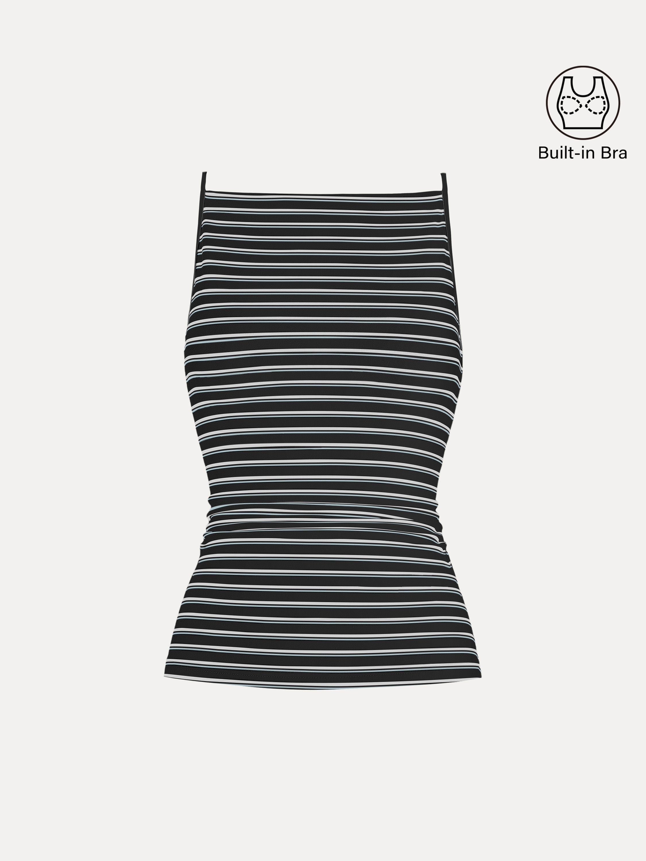 Striped Side Ruched Spaghetti New Airy Brami