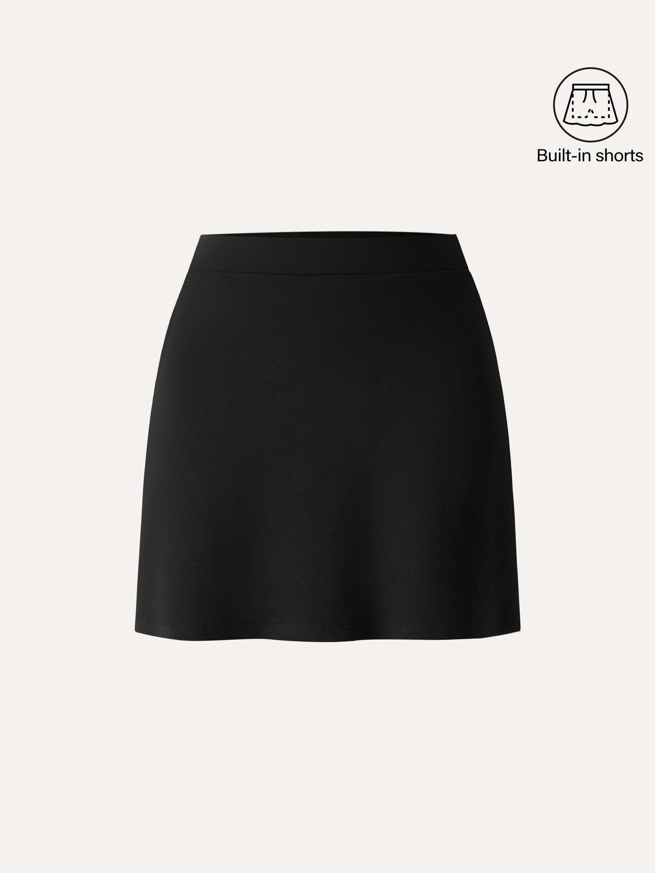 Cotton Blend Mini Pull-on A-Line Skirt with Pockets