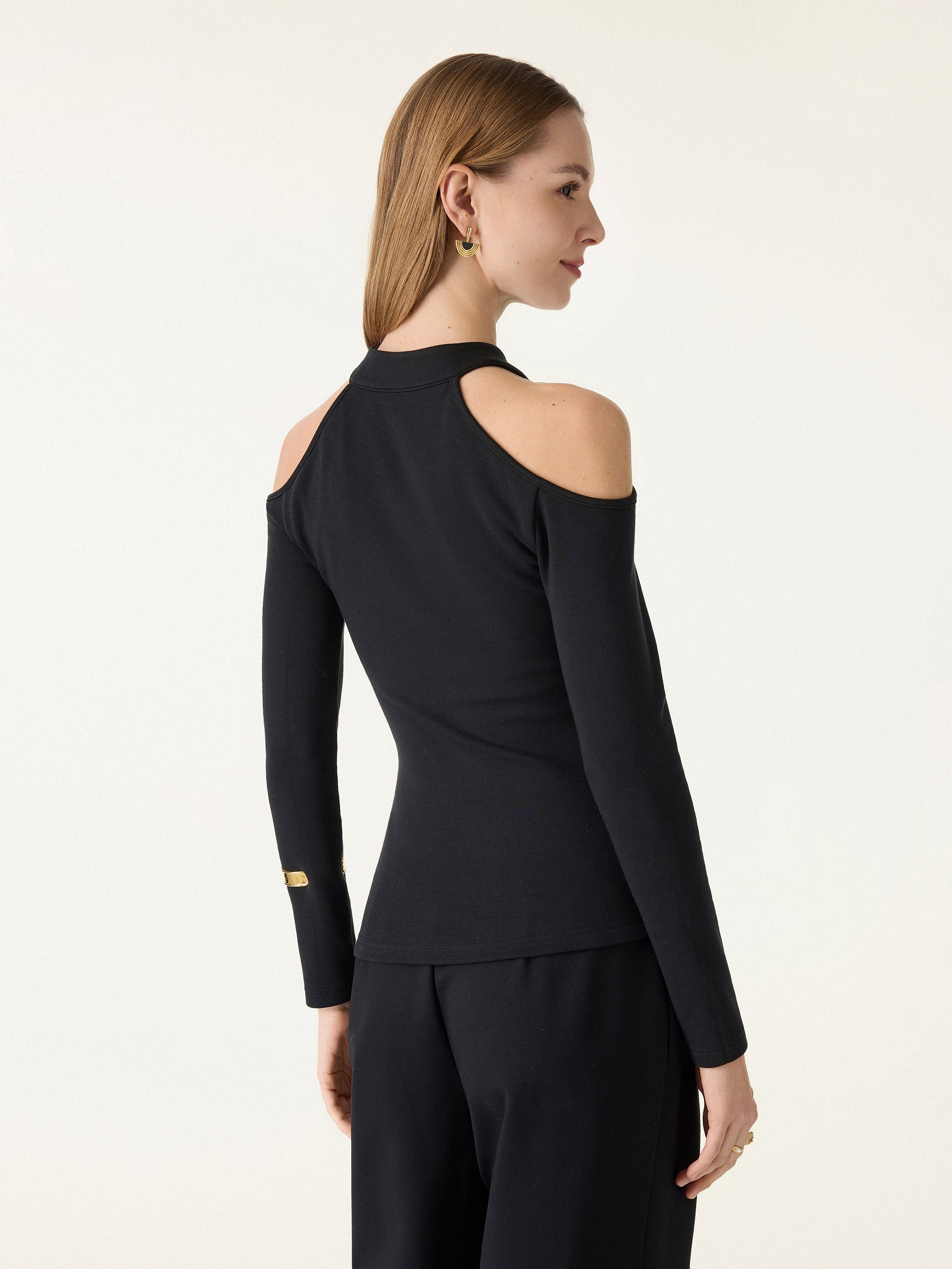 Cutout Shoulder Mandarin Collar Going-out Brami Limited Edition