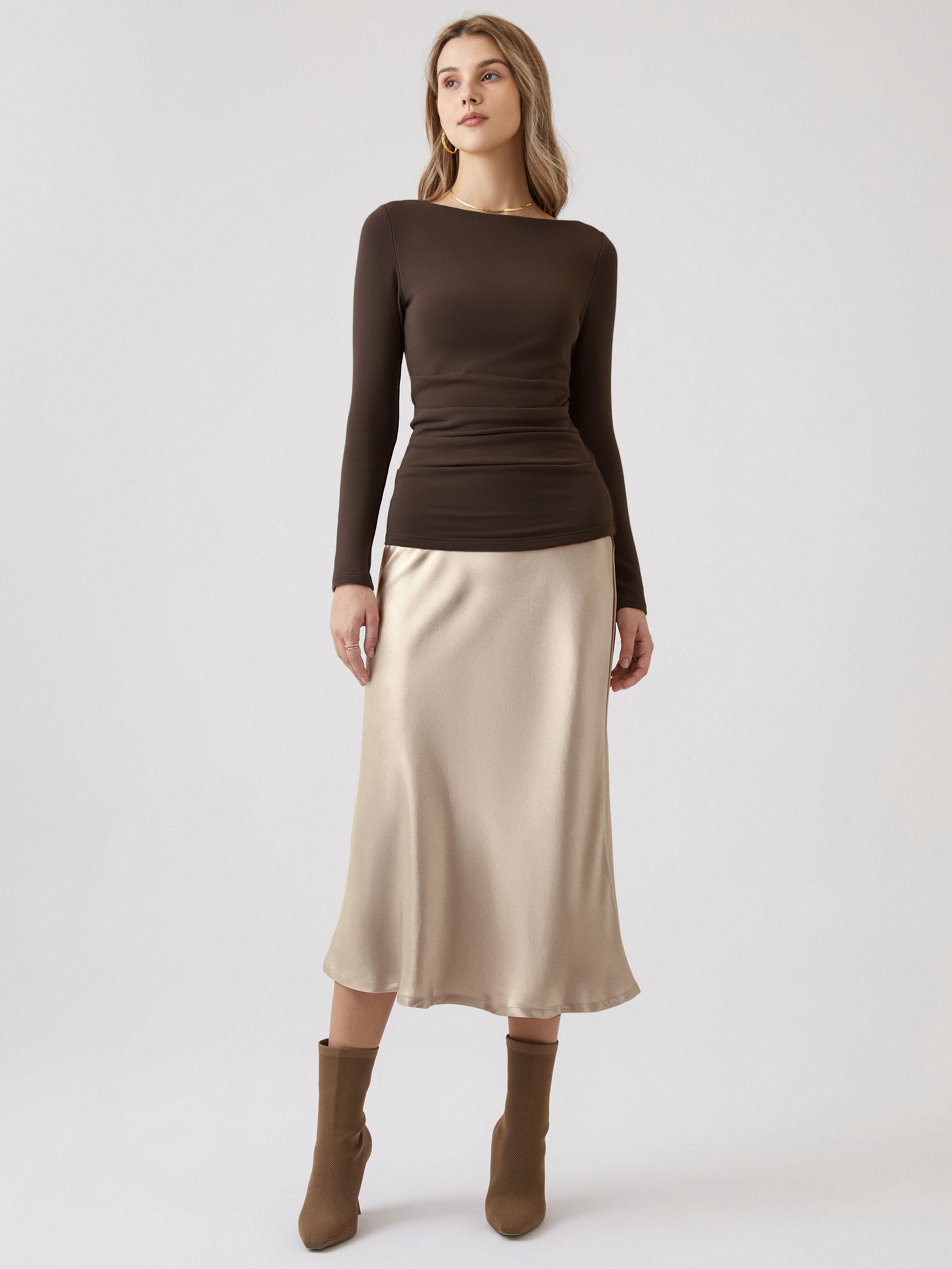 Boatneck Tucks Brami Top