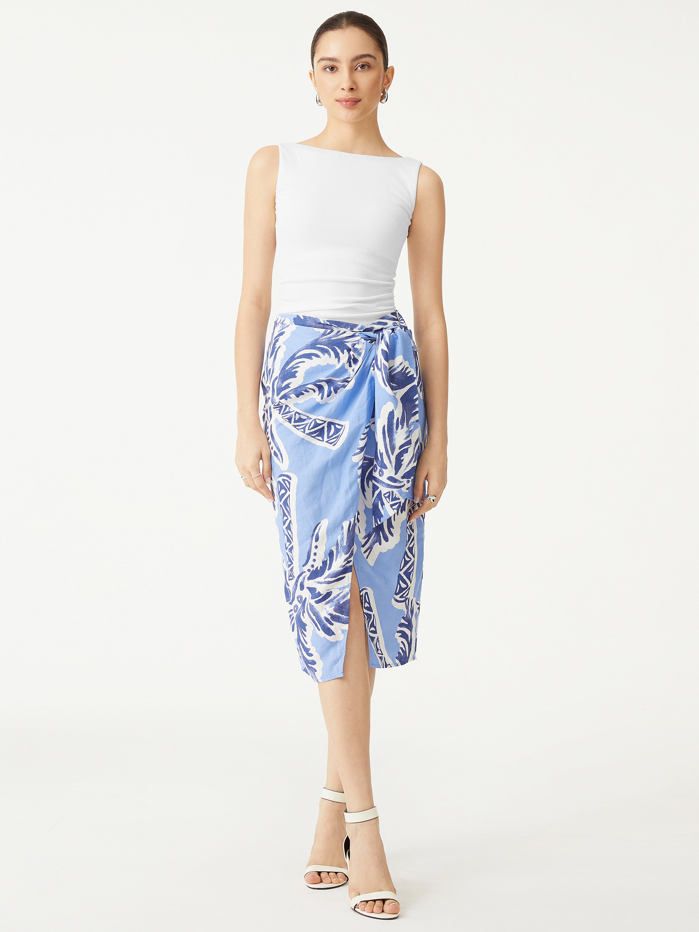 2Pcs Set Open Back Brami & Mid Rise Wide Leg Trouser with Pockets