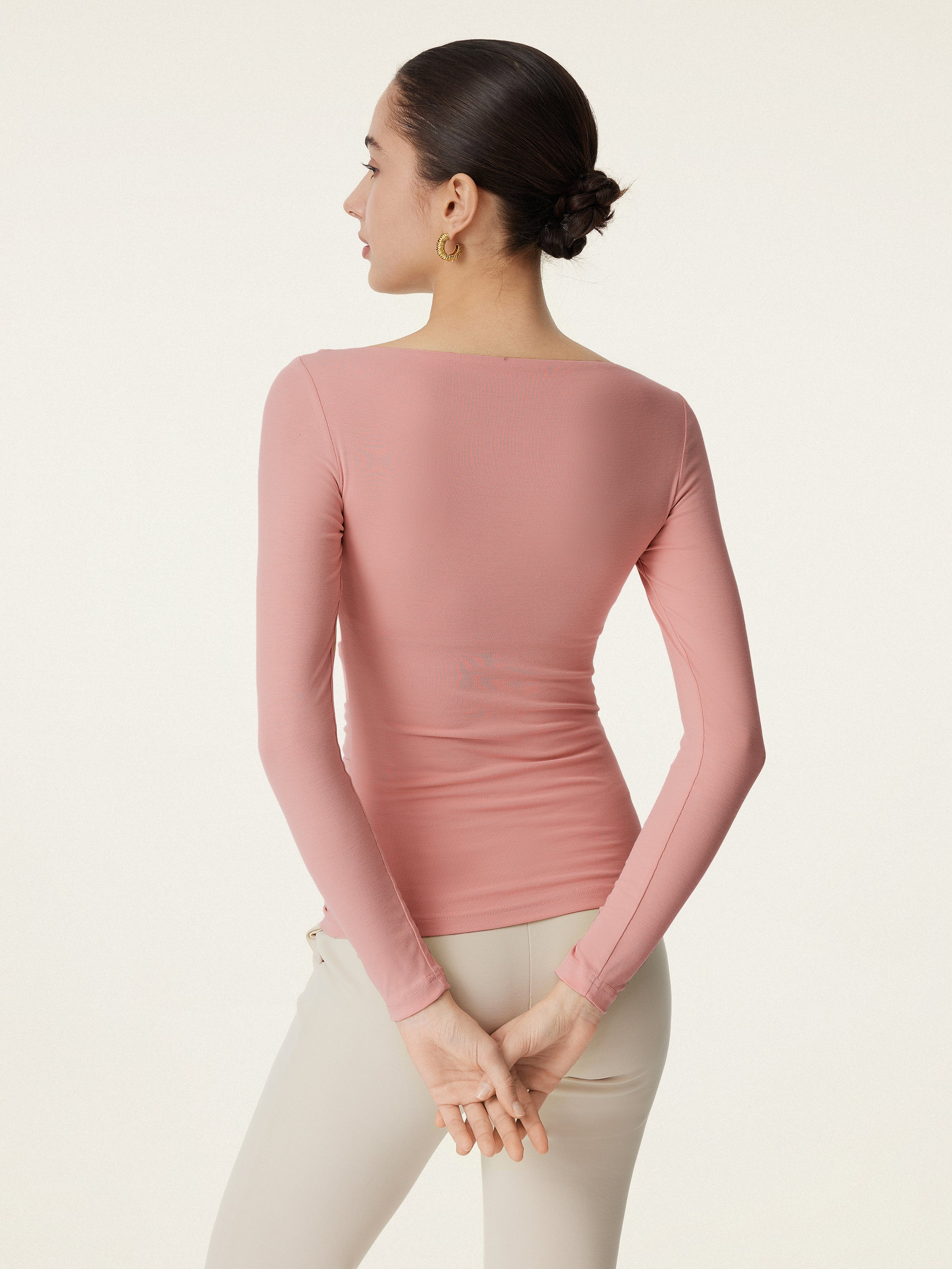 Boat Neck Ruched Lightweight Brami Top
