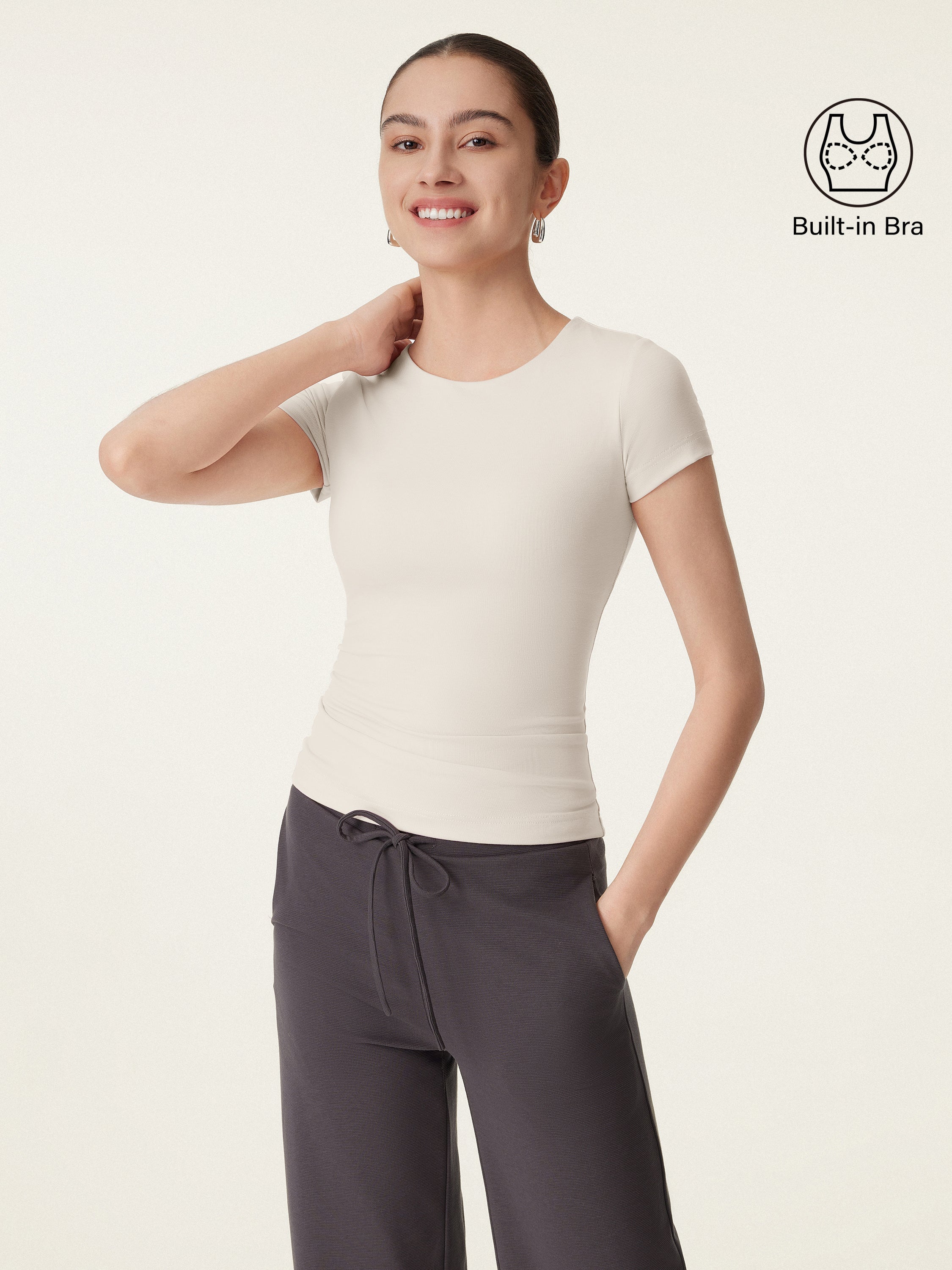 Crewneck Slimming Short Sleeve New Airy Brami