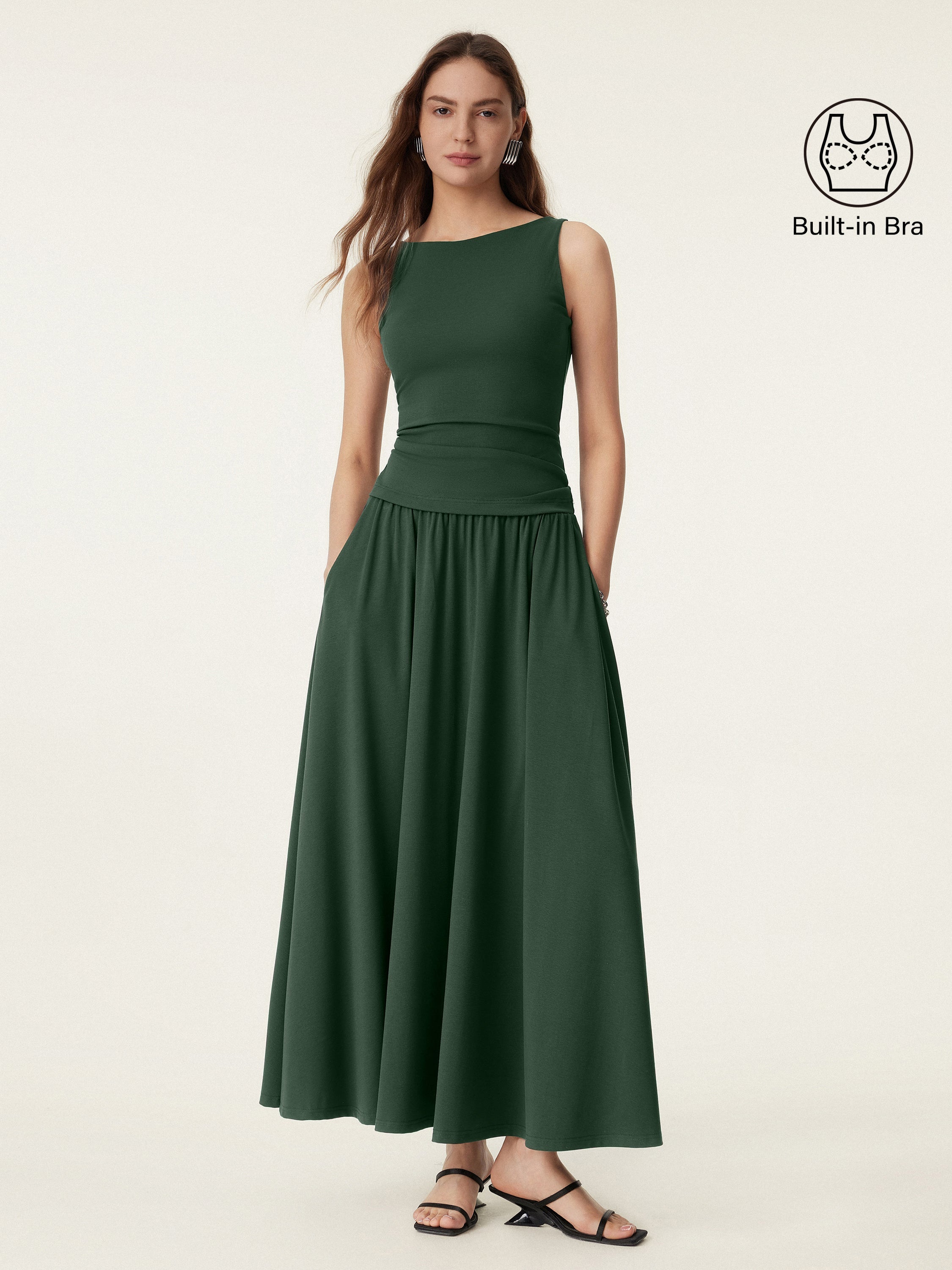 Stretch Cotton Boatneck Brami Tank