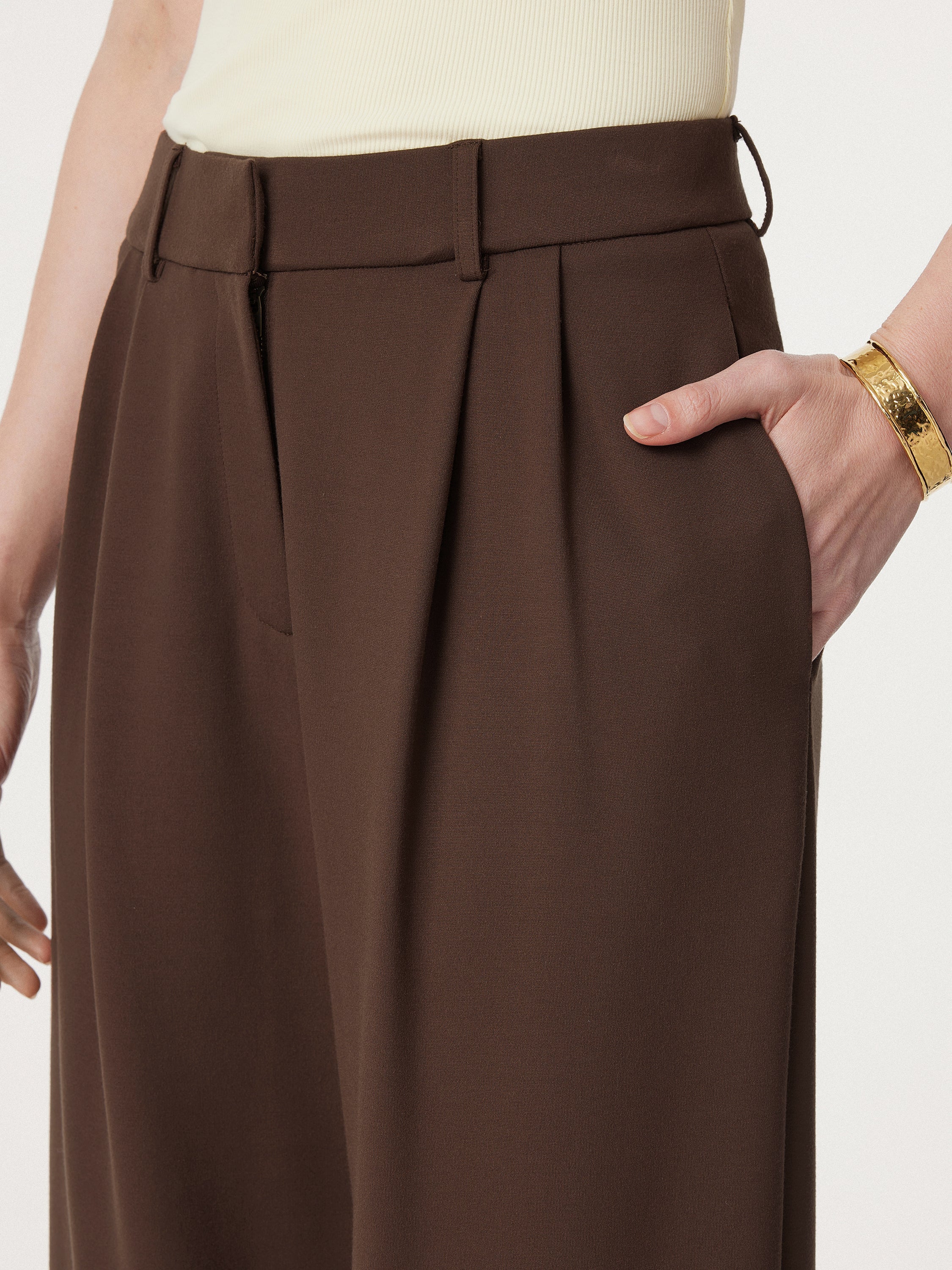 2Pcs Set V-neck Brami Tank & Wide Leg Pant with Pockets