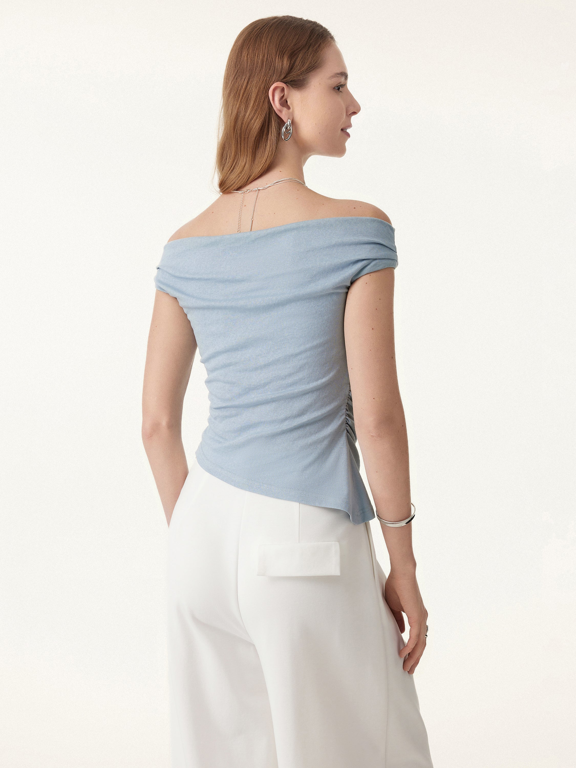 Off Shoulder Cotton-Linen Gathered New Airy Brami