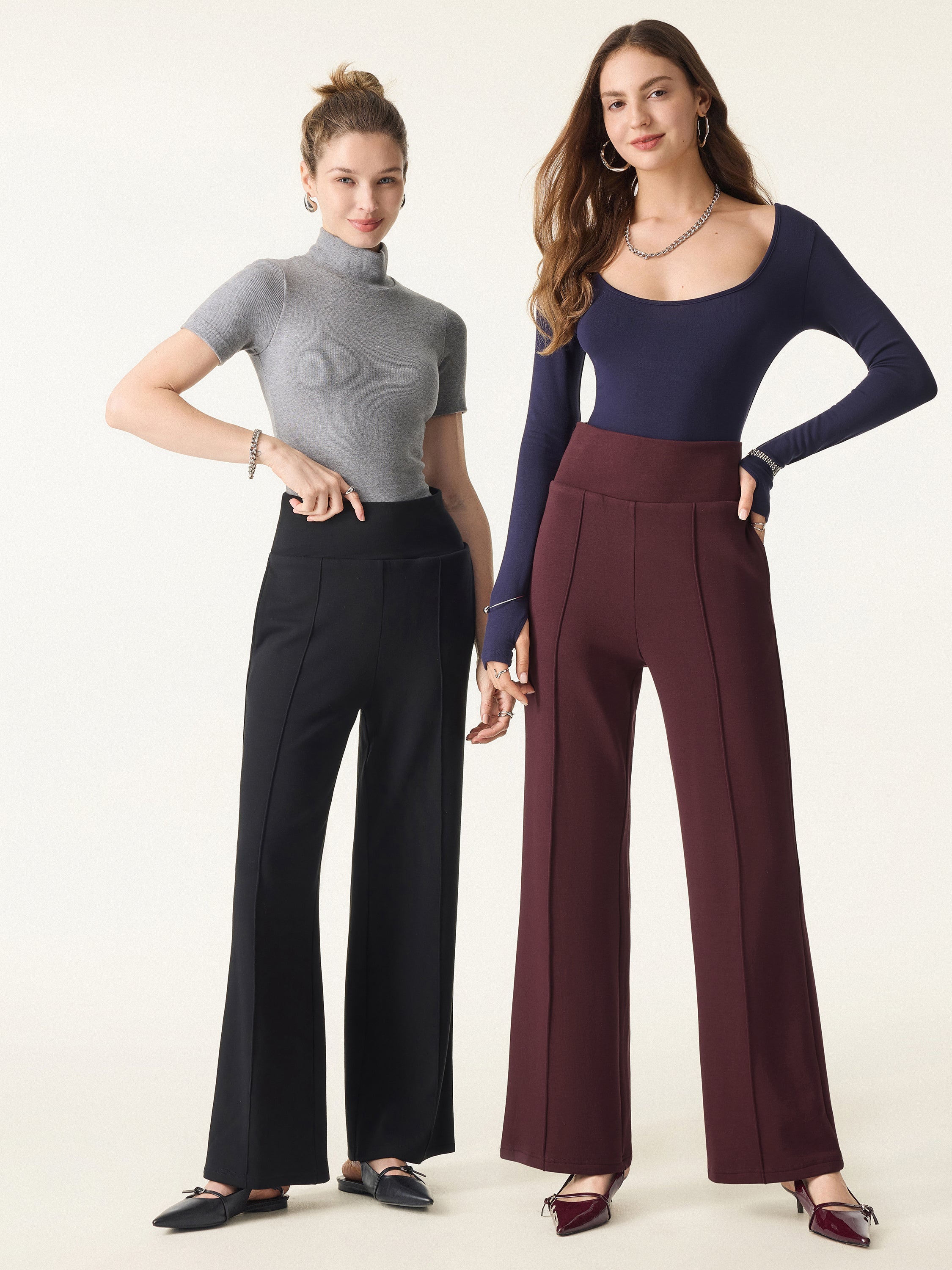 Tummy Warmer Pin-Tuck Pant