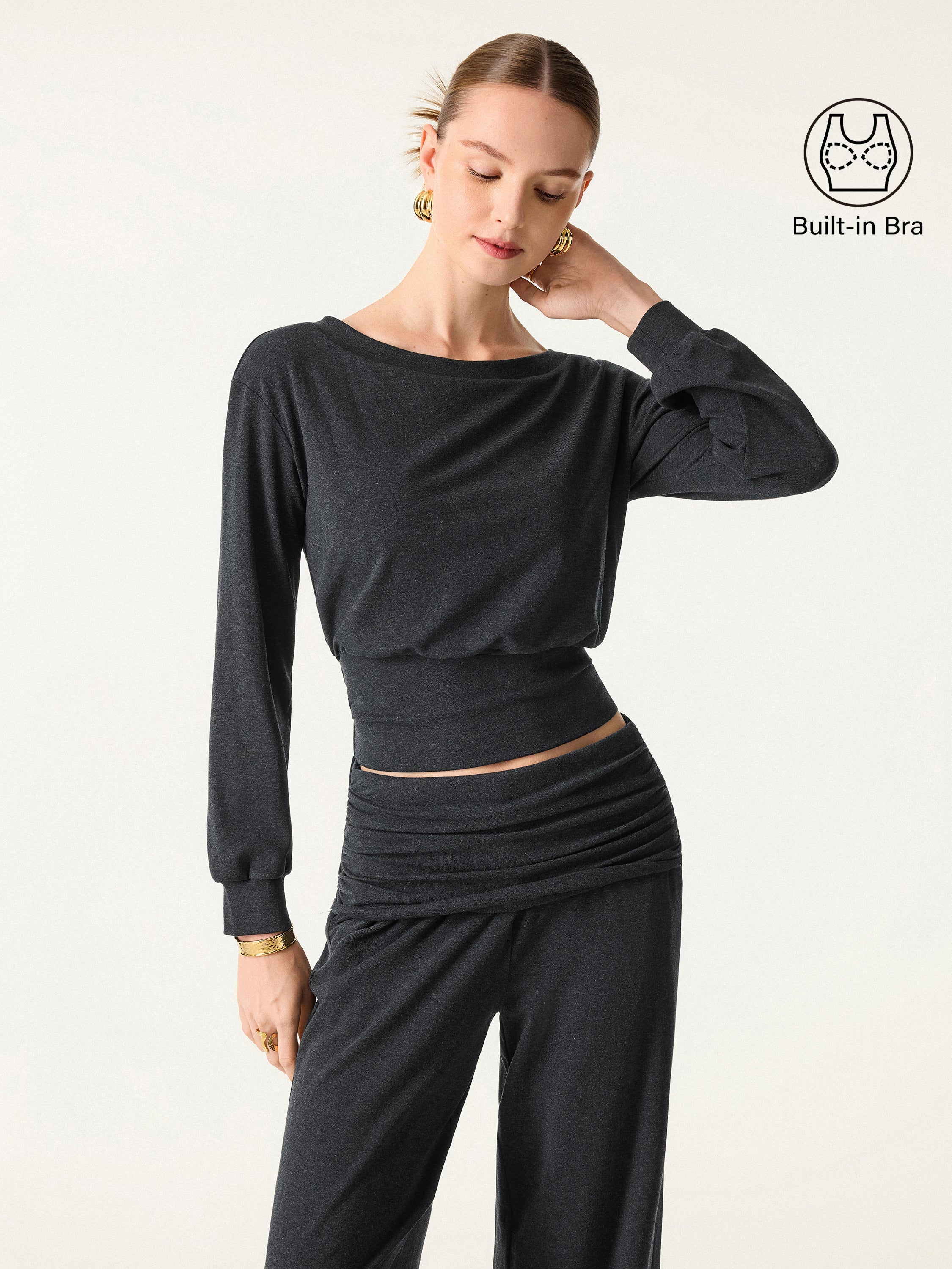 Non-Itchy Wool Blend Boatneck Brami