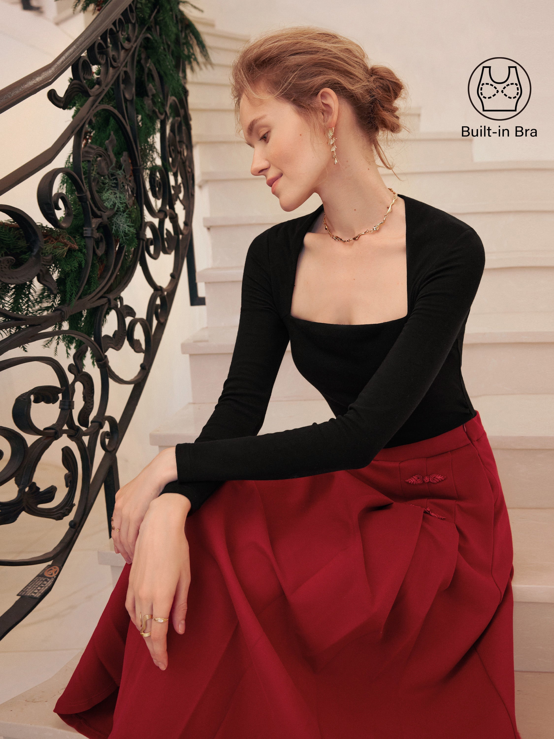 Angular Square Neck Side Ruched Brami